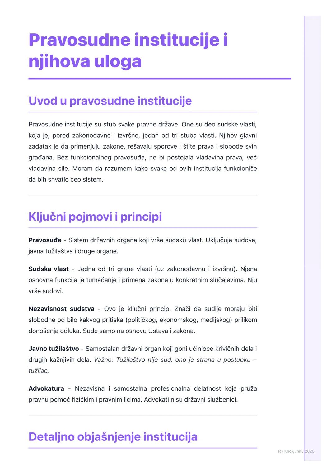 # Pravosudne institucije i
njihova uloga

## Uvod u pravosudne institucije

Pravosudne institucije su stub svake pravne države. One su deo s