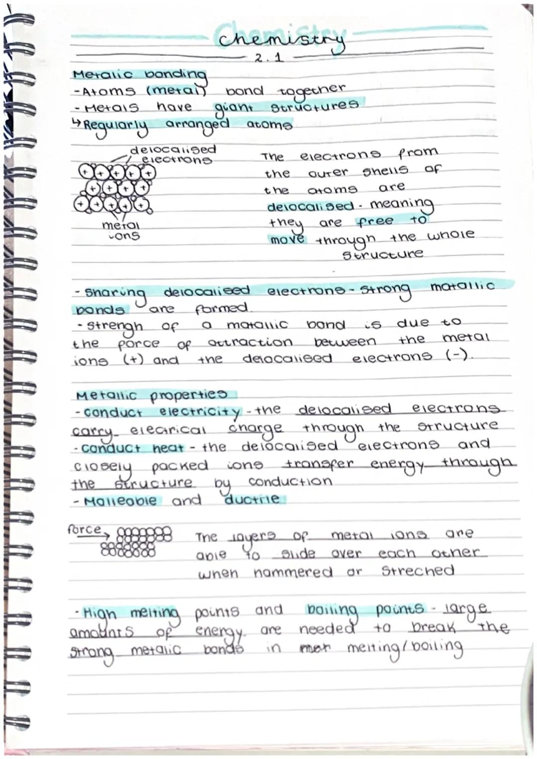 Chemistry 2.1-Bonding,structure and properties 