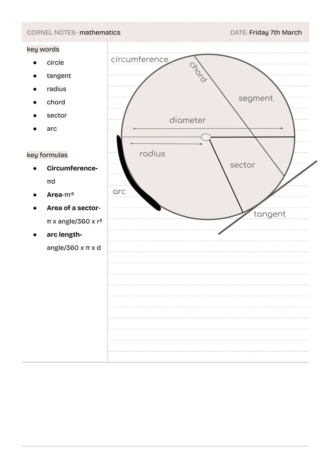 # mathematics

higher gcse
edexcel CORNEL NOTES- mathematics
DATE: Friday 7th March
key words
* alternate
* corresponding
* transverse
* par