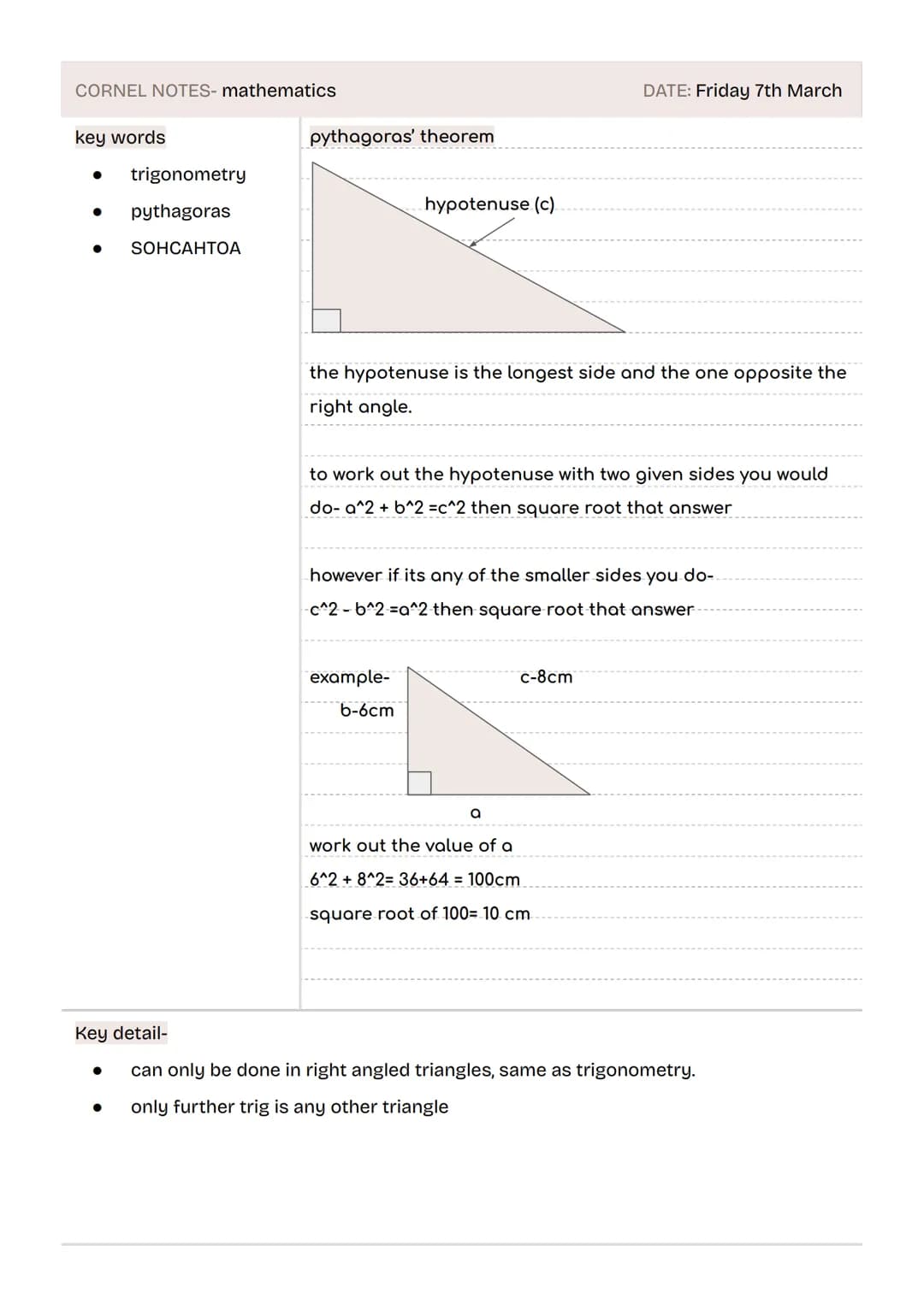 # mathematics

higher gcse
edexcel CORNEL NOTES- mathematics
DATE: Friday 7th March
key words
* alternate
* corresponding
* transverse
* par