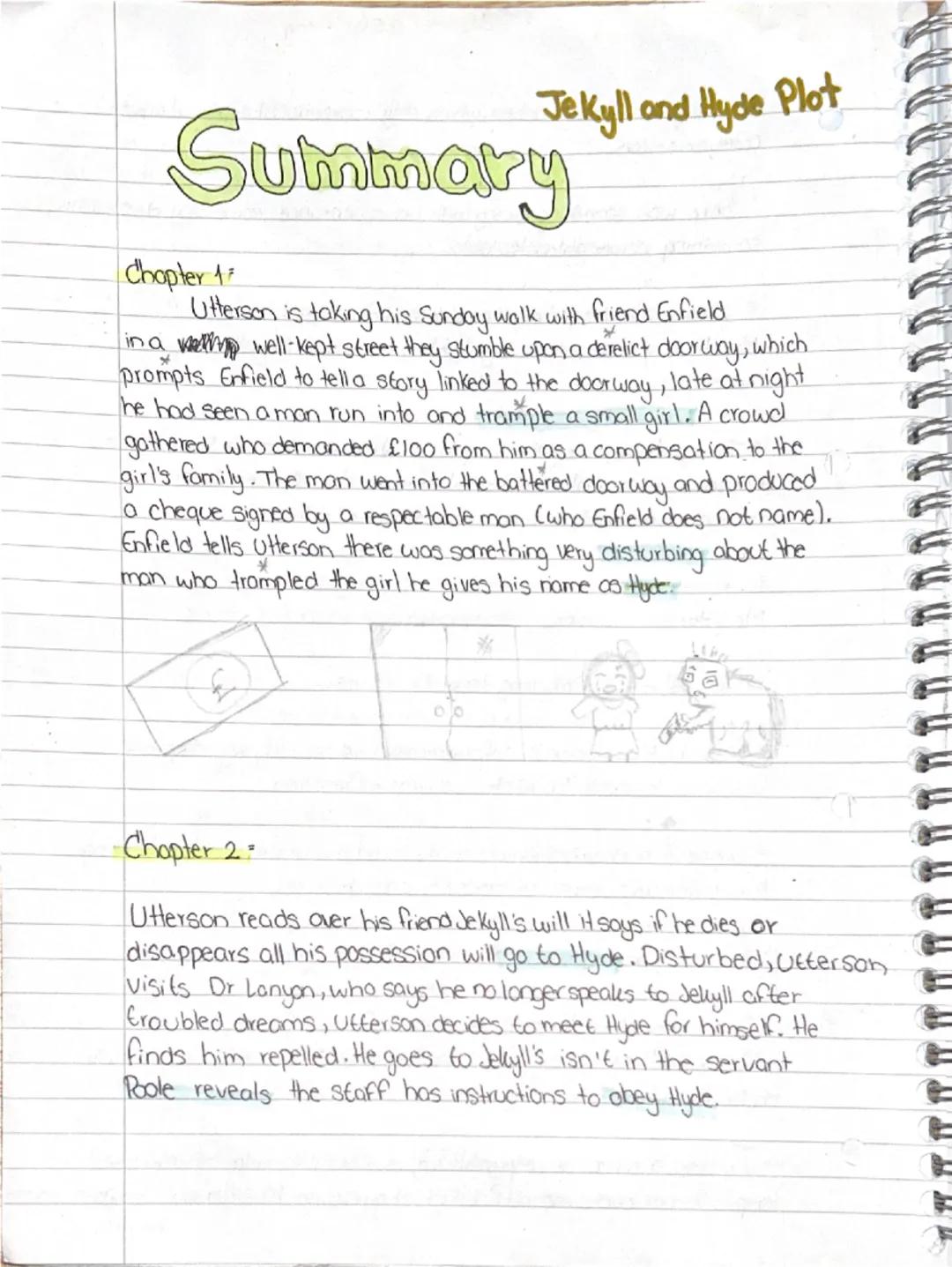 Jekyll and Hyde Plot

# Summary

Chapter 1

Utterson is taking his Sunday walk with friend Enfield
in a we well-kept street they stumble upo
