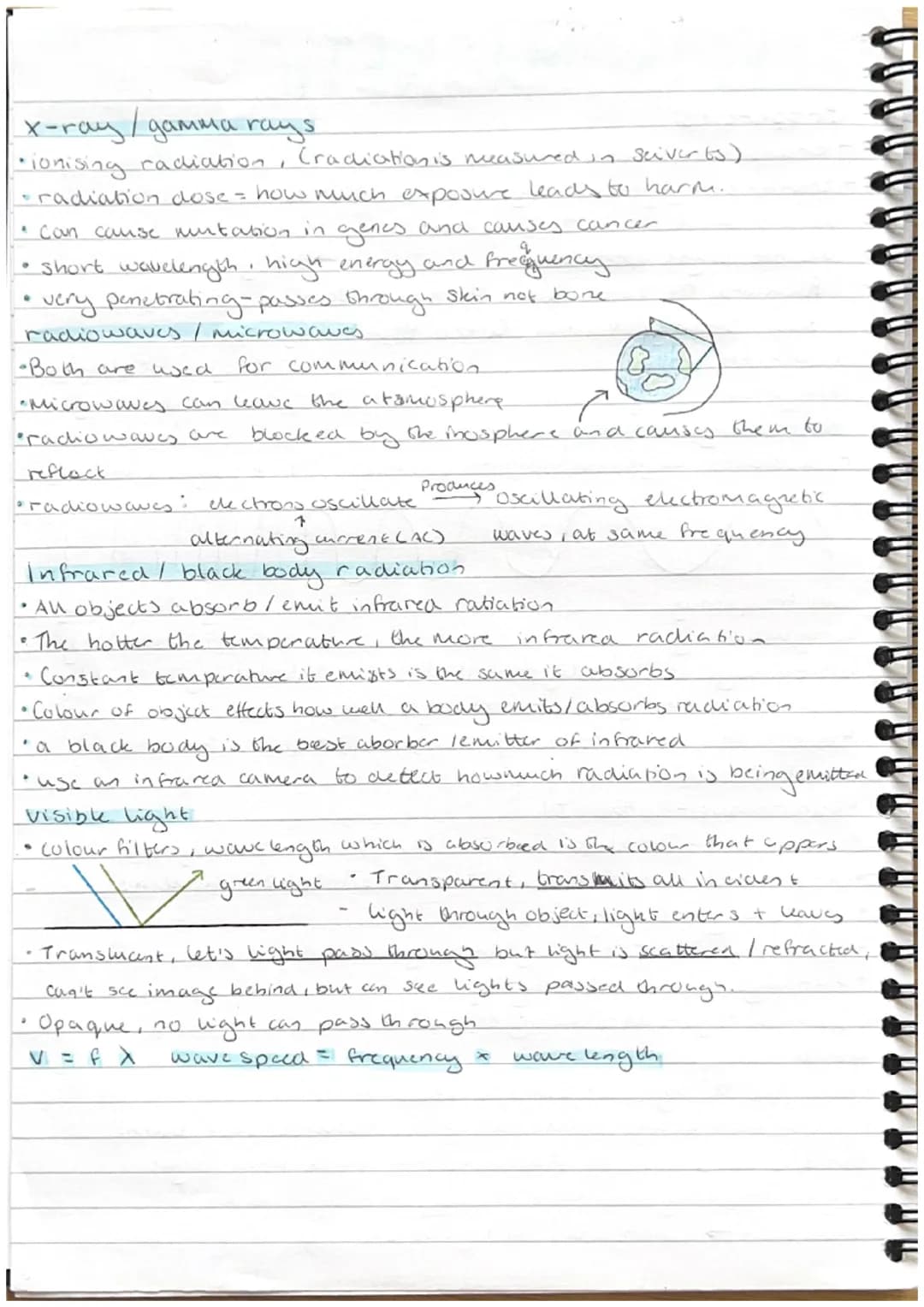 ELECTROMAGNETIC
Properties
→ transverse waves & Gravel a speed of
+ tranfer energy from
Point to point
YZ
WAVES
light (3x10 m/s), + don't ne