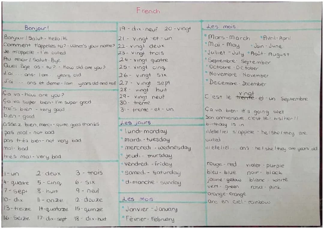 yr8 French