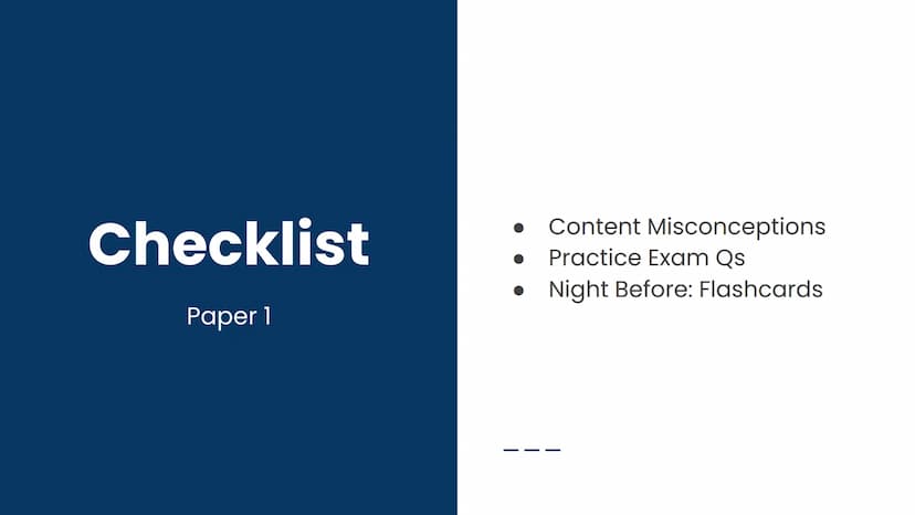 OCR GCSE J277
Computer Science
Preparation: Paper 1 Checklist
Paper 1
Content Misconceptions
Practice Exam Qs
Night Before: Flashcards Conte