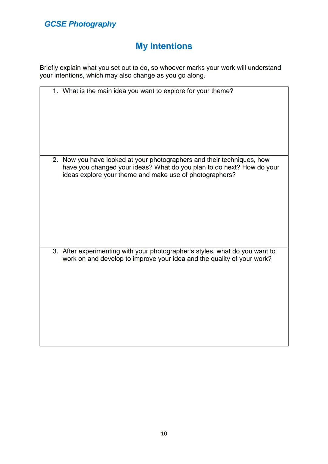 # GCSE Photography

# GCSE Photography Guide

1 GCSE Photography
Mark Scheme and Checklist
AO1 Contextual
Understanding
Develop ideas
showin