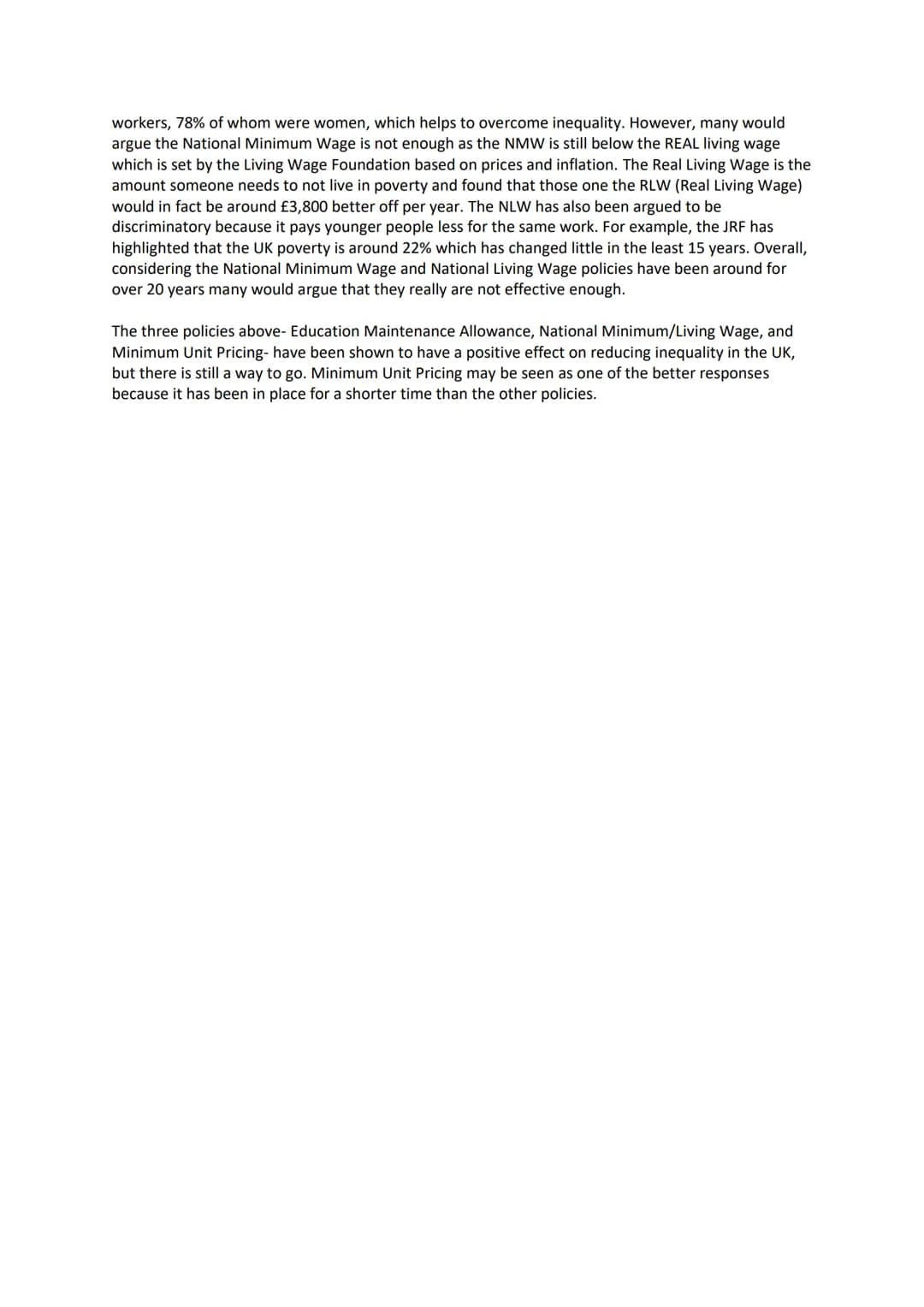 (Q) To what extent have the government effectively tackled social inequality in the UK (20)
The Resolution Foundation estimates that by the 