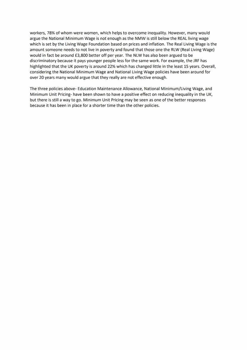 (Q) To what extent have the government effectively tackled social inequality in the UK (20)
The Resolution Foundation estimates that by the 