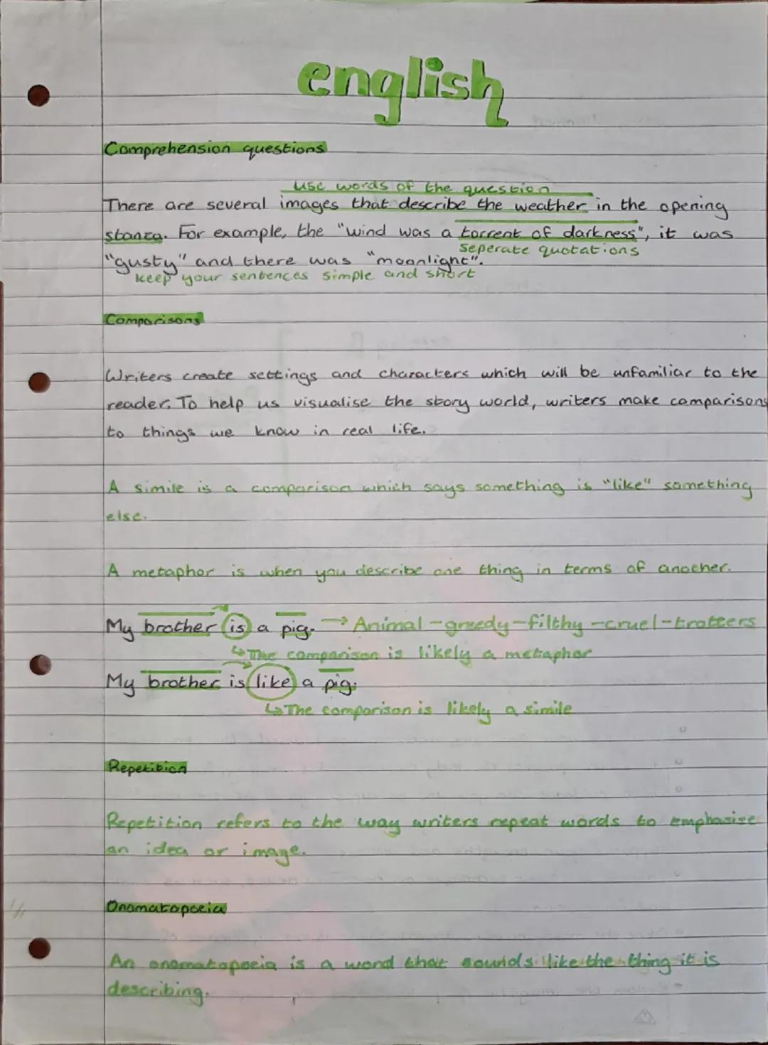 English Language Technique Notes