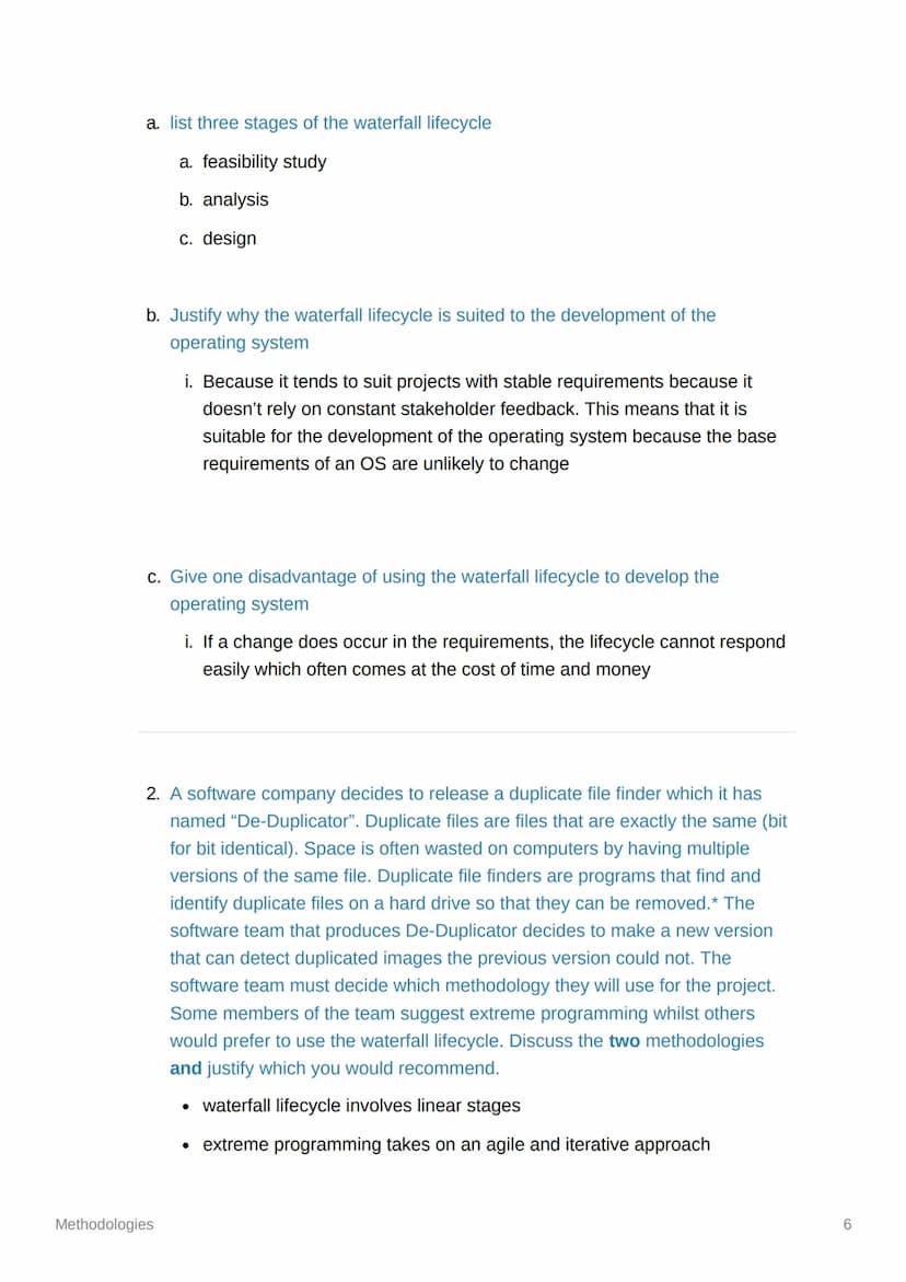 YOU TELLS
ABANANA
SA
Methodologies
●
Software development life cycle
feasibility is the problem solvable?
requirements - working out what th