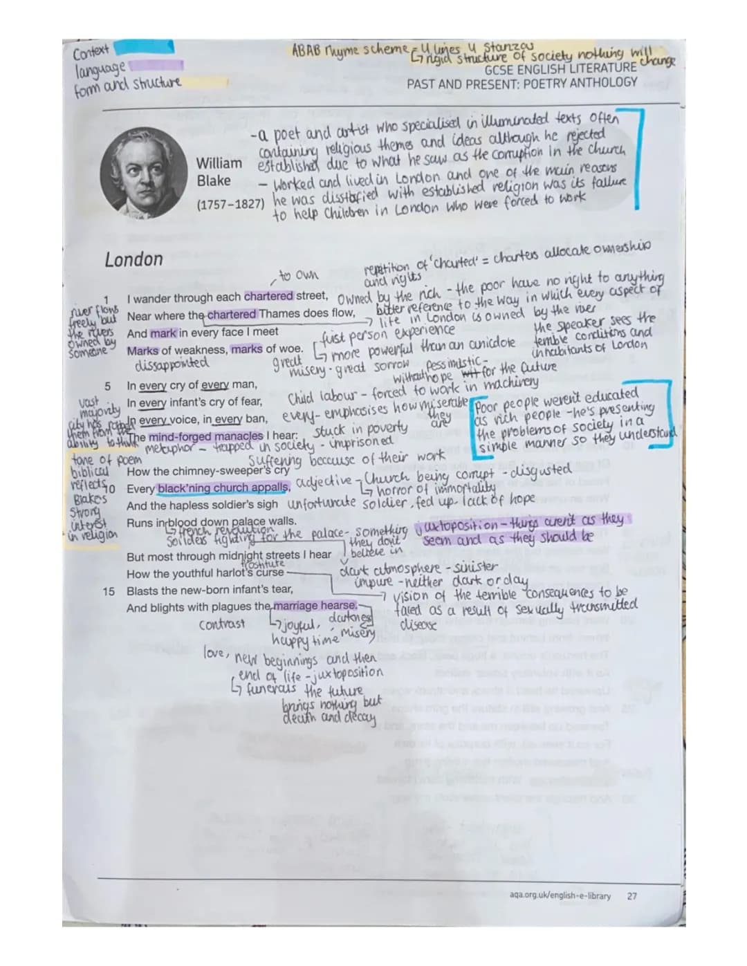 London Poem Analysis - ABAB Rhyme Scheme, Themes, and More!