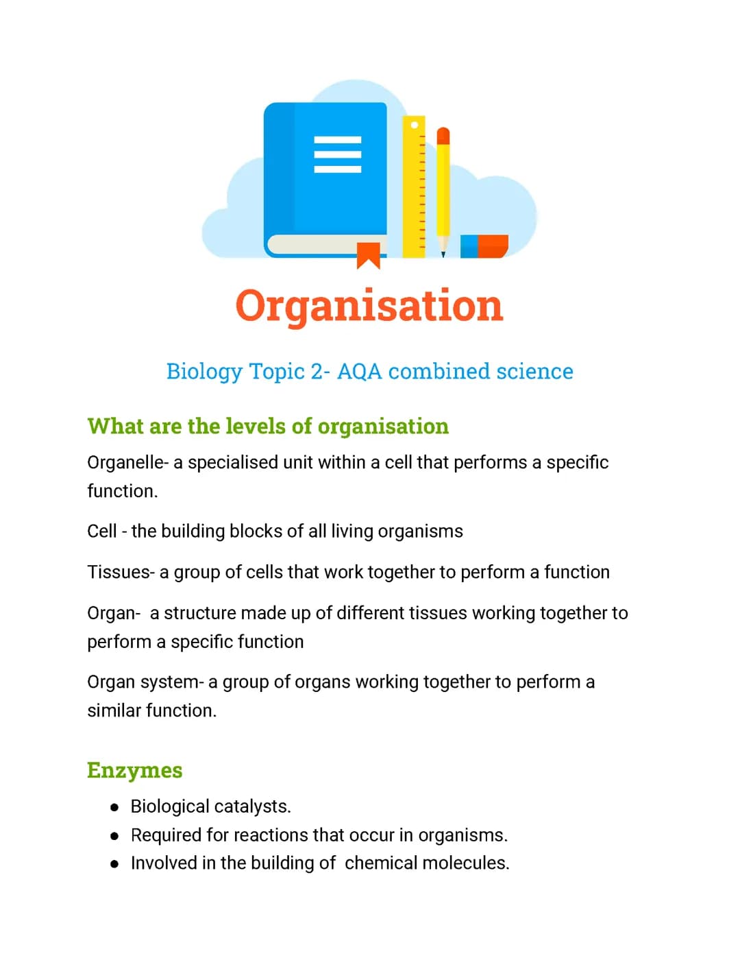 biology- organisation