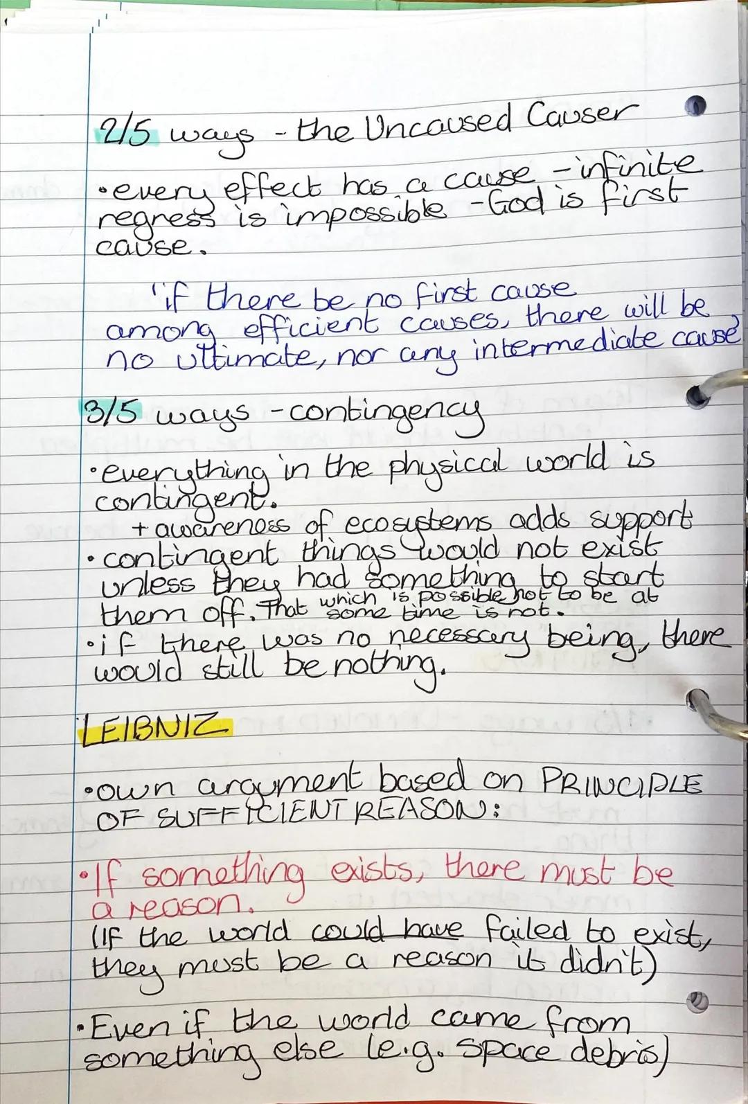 Arguments from observation.
TELEOLOGICAL ARGUMENT (looking from
end result)
AQUINAS Summa Thedogica

5/5 ways
•The natural world has an orde
