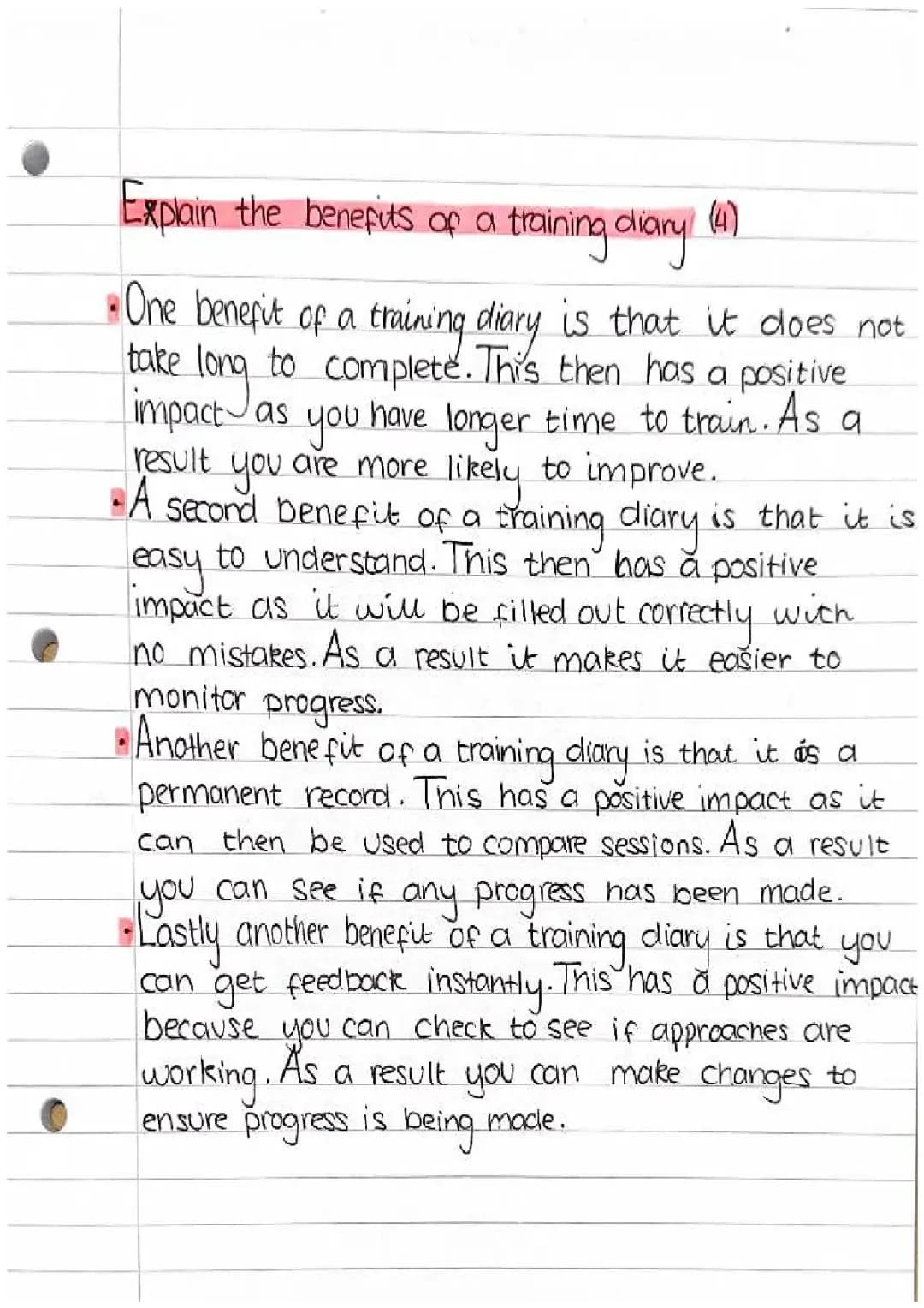 Training Diary for Higher PE: Benefits, Limitations, and Tips