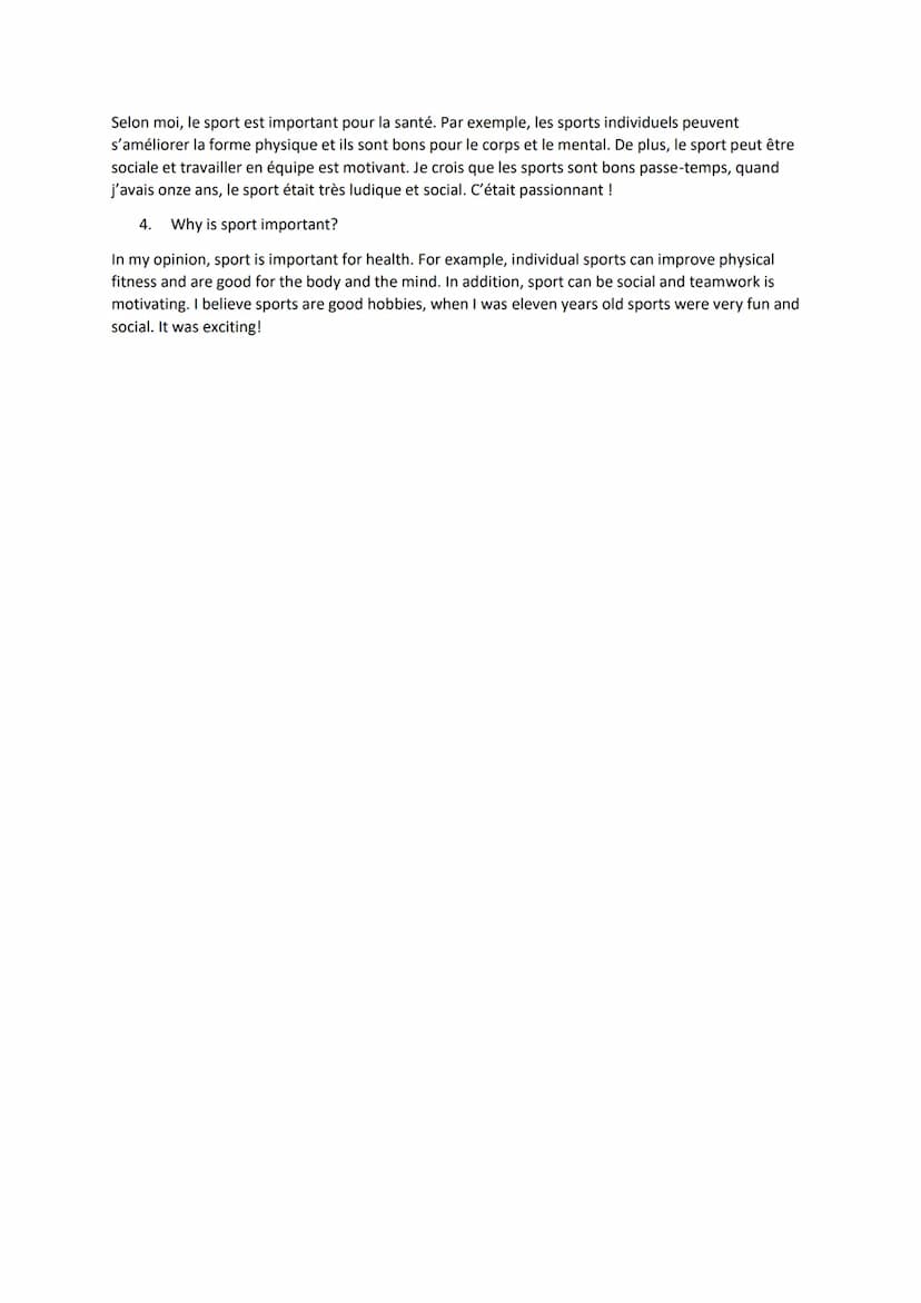 Sport and Free Time Example Questions and Answers for GCSE French
1. Qu'est ce que tu fais pendant ton temps libre?
J'aime jouer aux échecs 