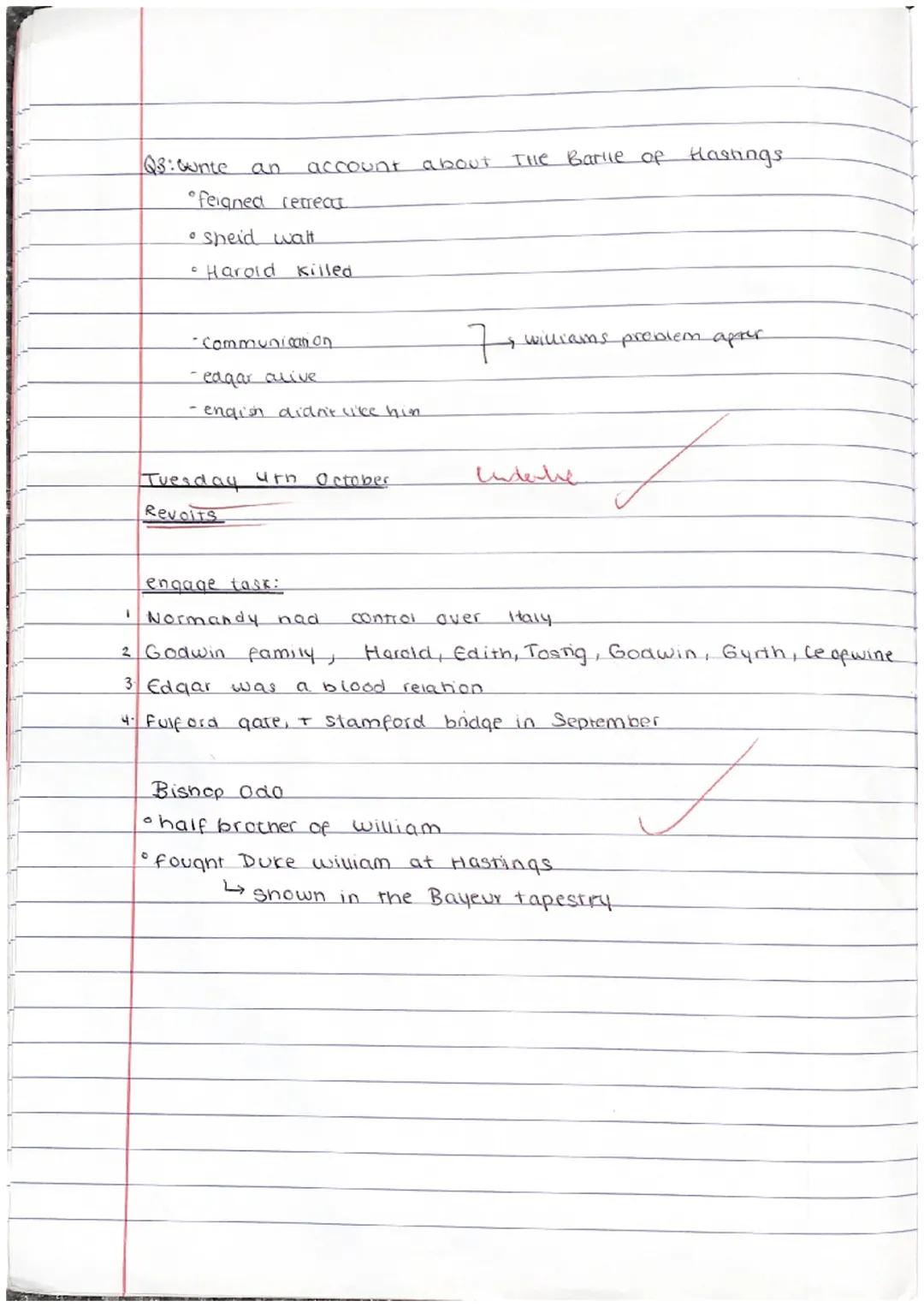 chainmail scops
arrows from hitting
you
↓
weaning
armour

Spear

Kile
shape

→helmet

Sheild

horse
(enight)

B A Norman knight in chain mai
