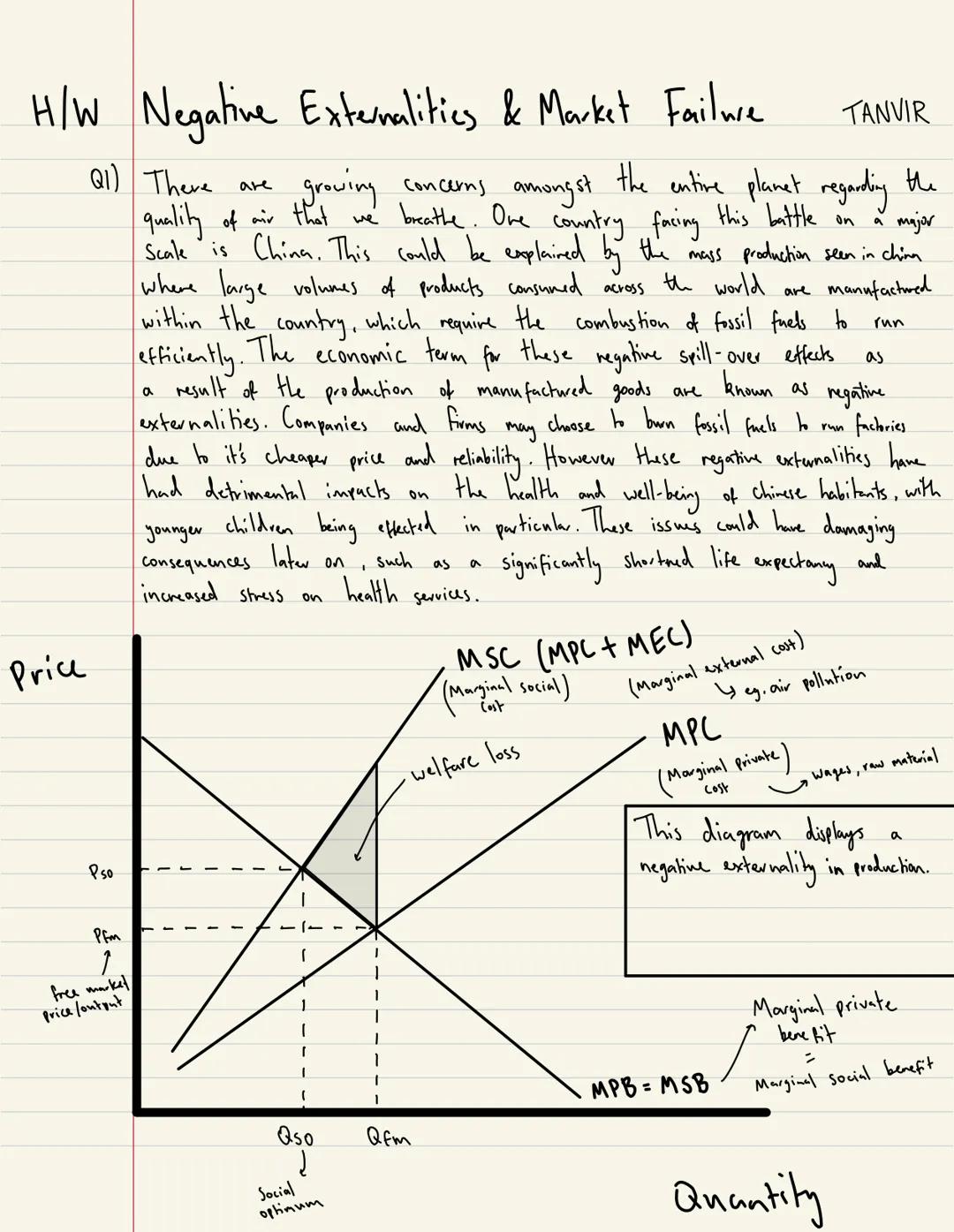Negative Externalities - China
Tanvir Ahmed H/W Negative Externalities & Market Failure
growing concerns
amongst
the entire planet regarding