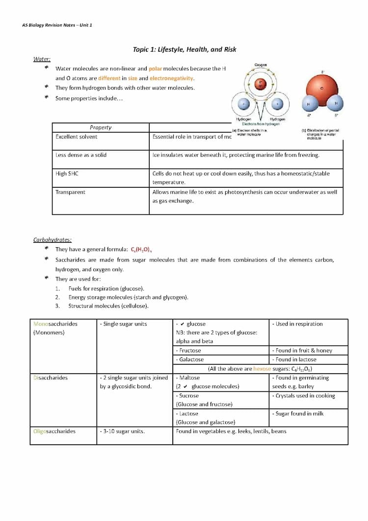 Know As biology revision notes - Unit 1 thumbnail
