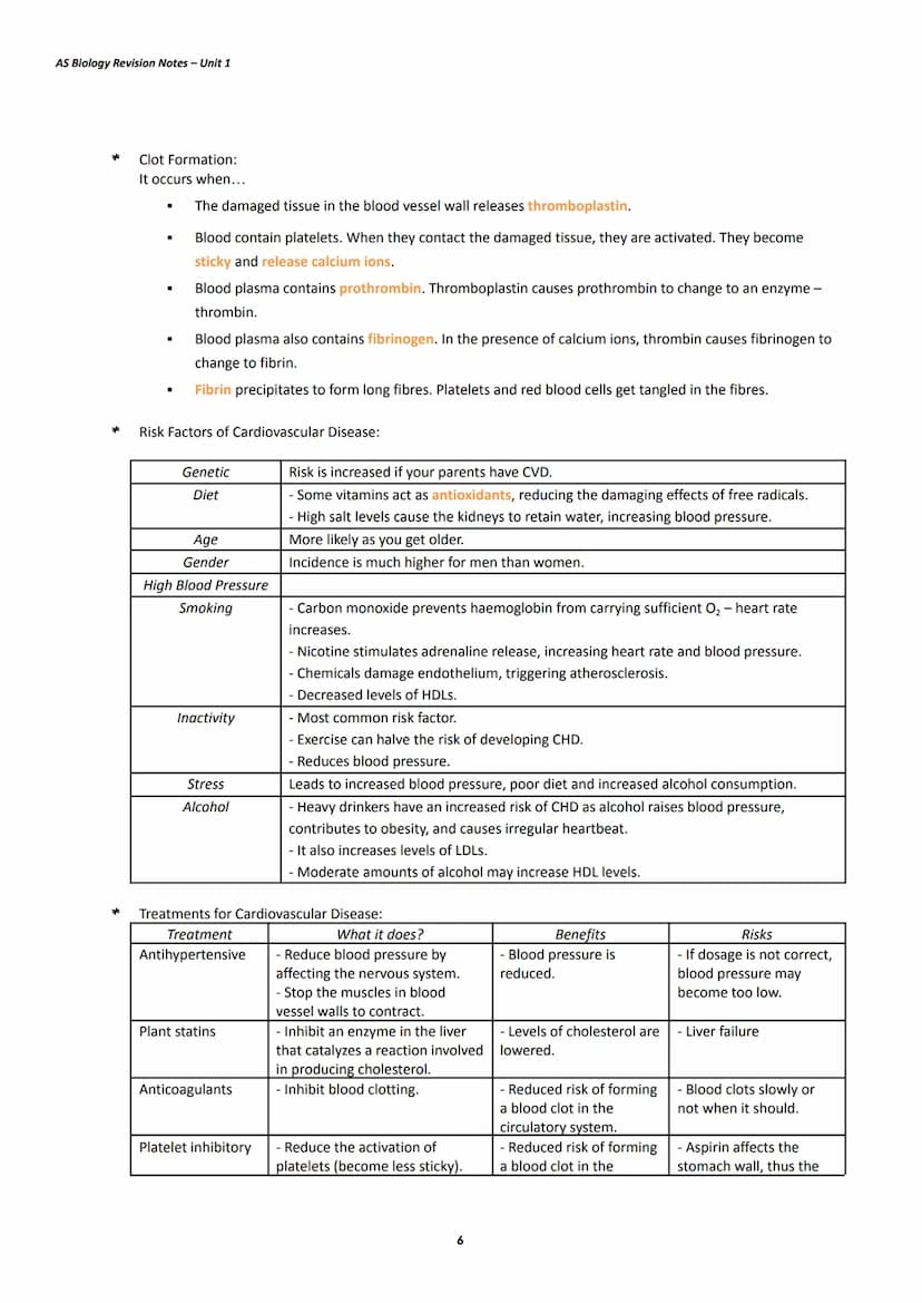 AS Biology Revision Notes - Unit 1
Water:
*
*
*
*
Topic 1: Lifestyle, Health, and Risk
Water molecules are non-linear and polar molecules be