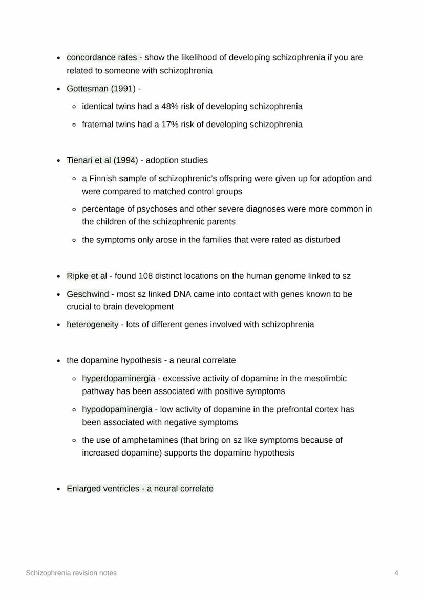Schizophrenia revision notes
Diagnosis and Classification
• classification - the process of organising symptoms into categories based on
whi