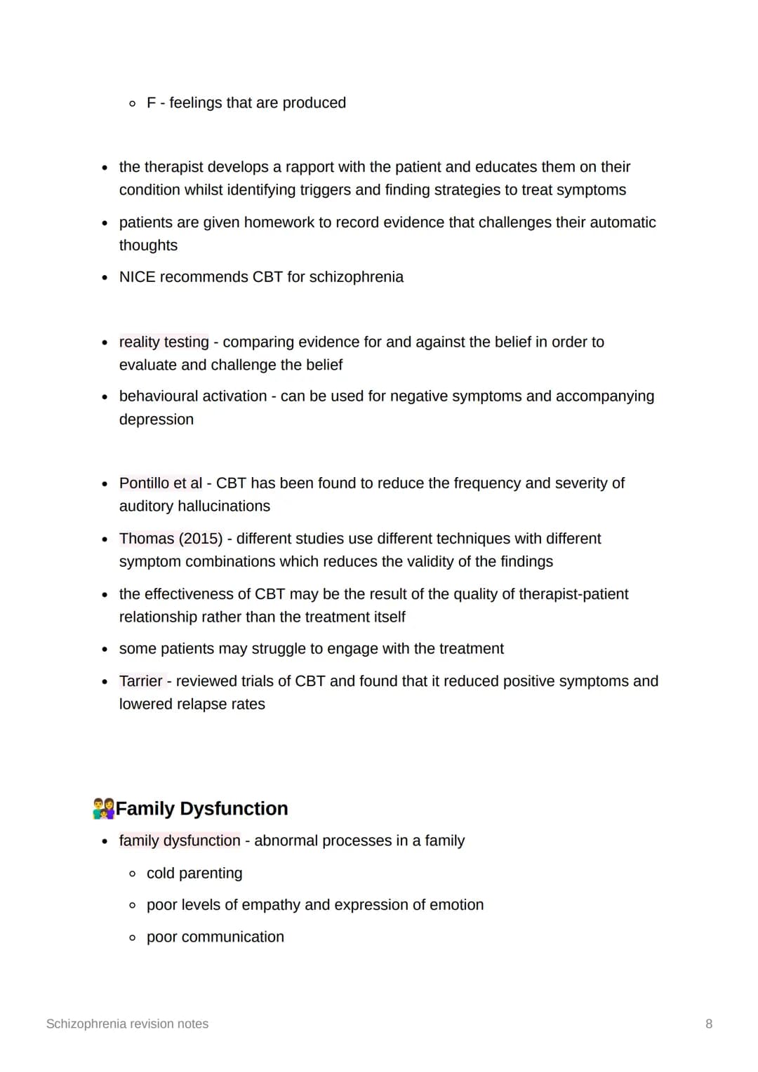 Schizophrenia revision notes
Diagnosis and Classification
• classification - the process of organising symptoms into categories based on
whi