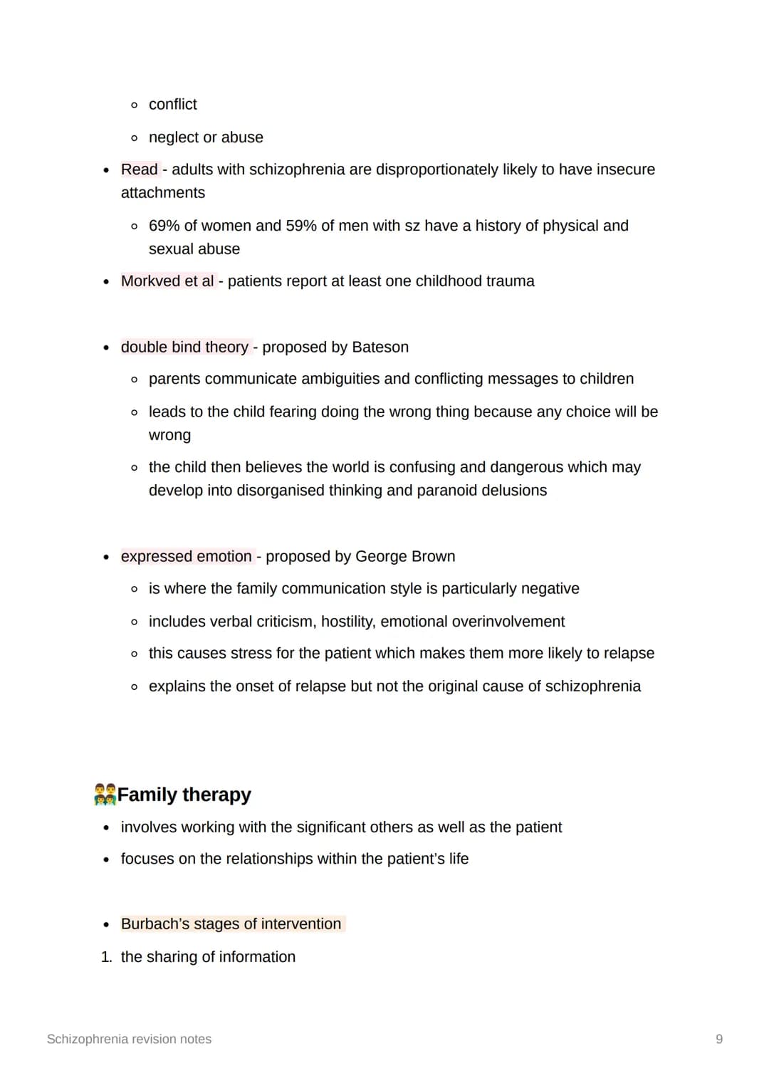 Schizophrenia revision notes
Diagnosis and Classification
• classification - the process of organising symptoms into categories based on
whi