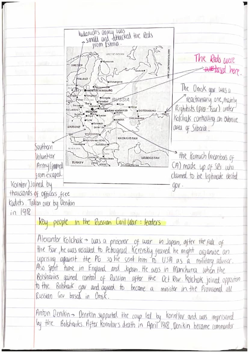 Cornell Note Taking
Topic:
Question: The Civil War and Bolshevik Victory
Questions/Main
Ideas/Vocabulary
Causes
Course
se of the
the Civil
N