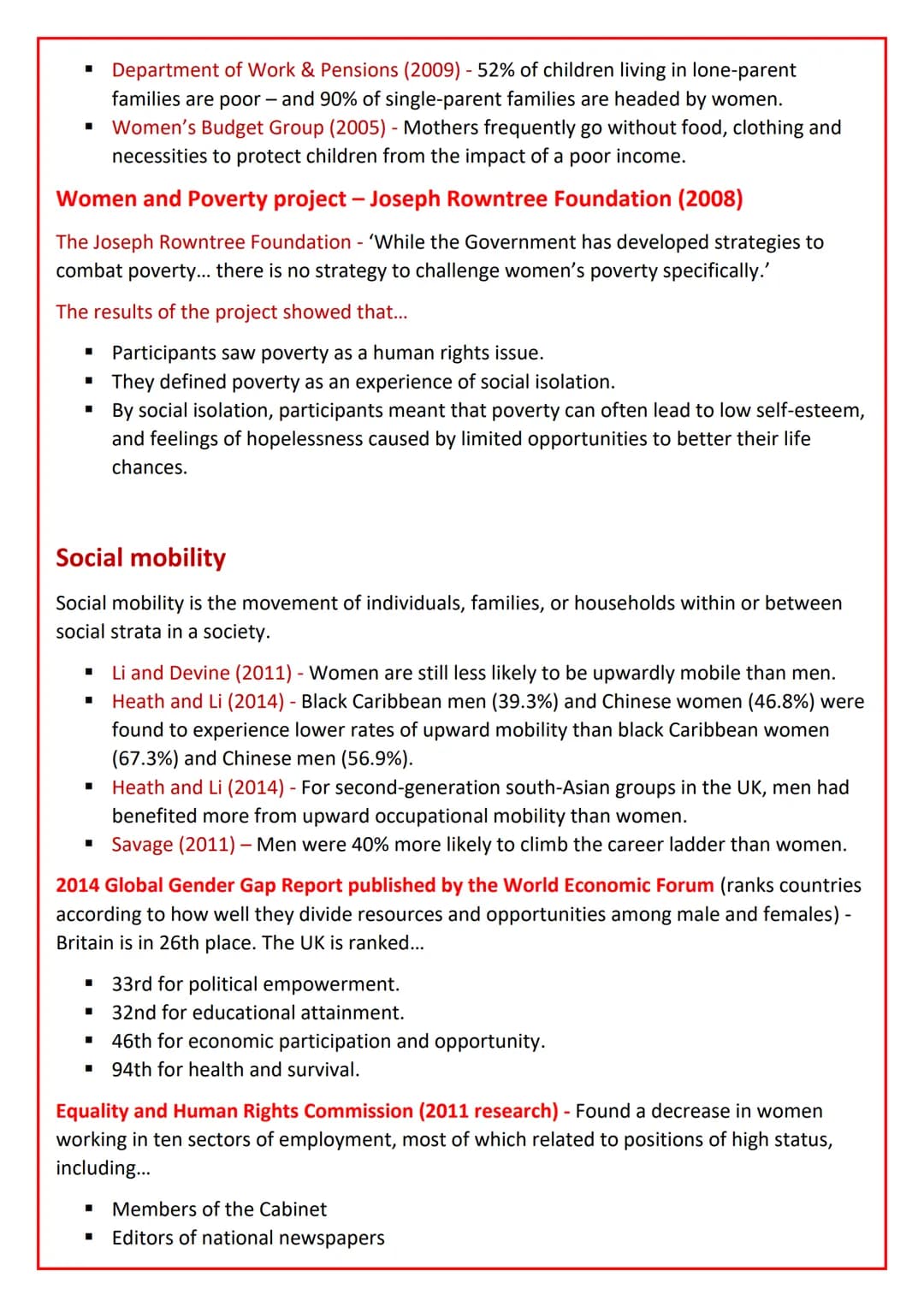Gender Inequality - Statistics
All the statistics in these documents are from different sources, they are not written and
found through my o