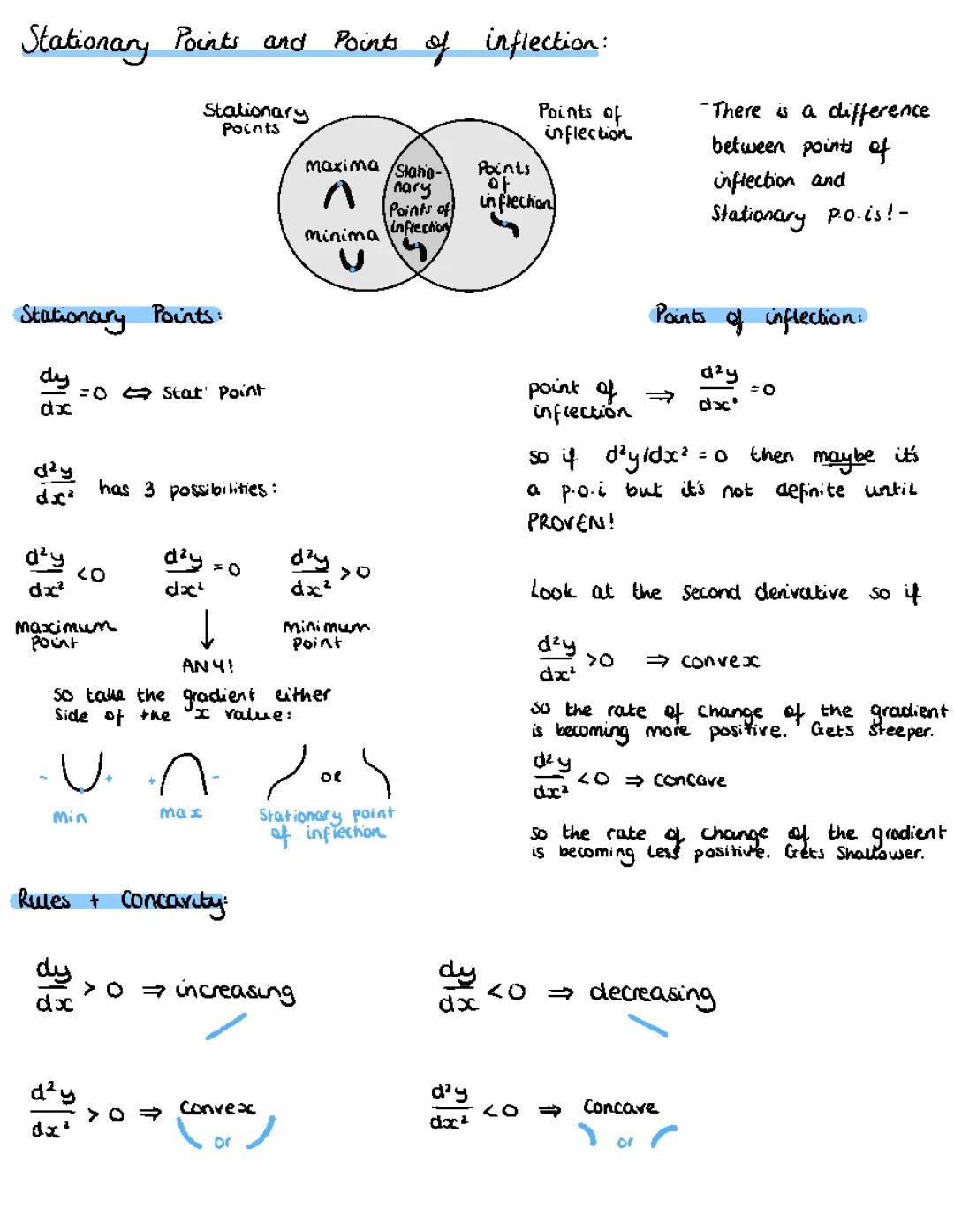 Maths - Calculus - Stationary Points