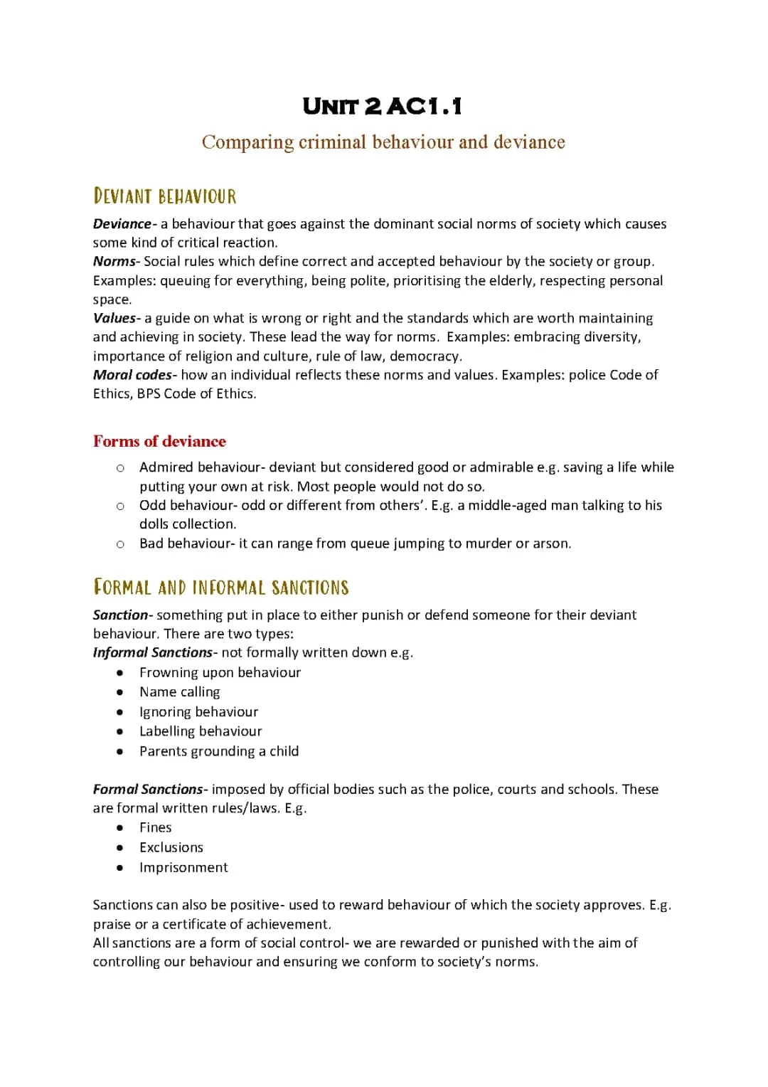 Comparing Criminal Behaviour and Deviance: Fun Quiz and Examples for Kids
