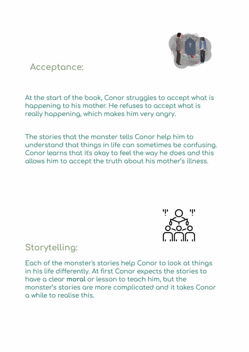 A Monster Calls:
Key Points:
• A Monster Calls was written by Patrick Ness and
published in 2011.
• It is a fantasy story set in present-day