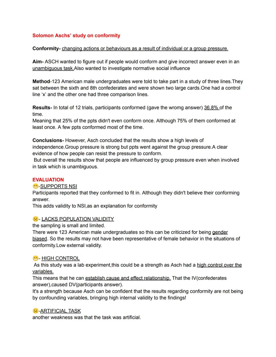 Asch Conformity Study