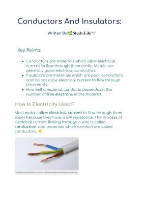 Know Conductors & Insulators: thumbnail