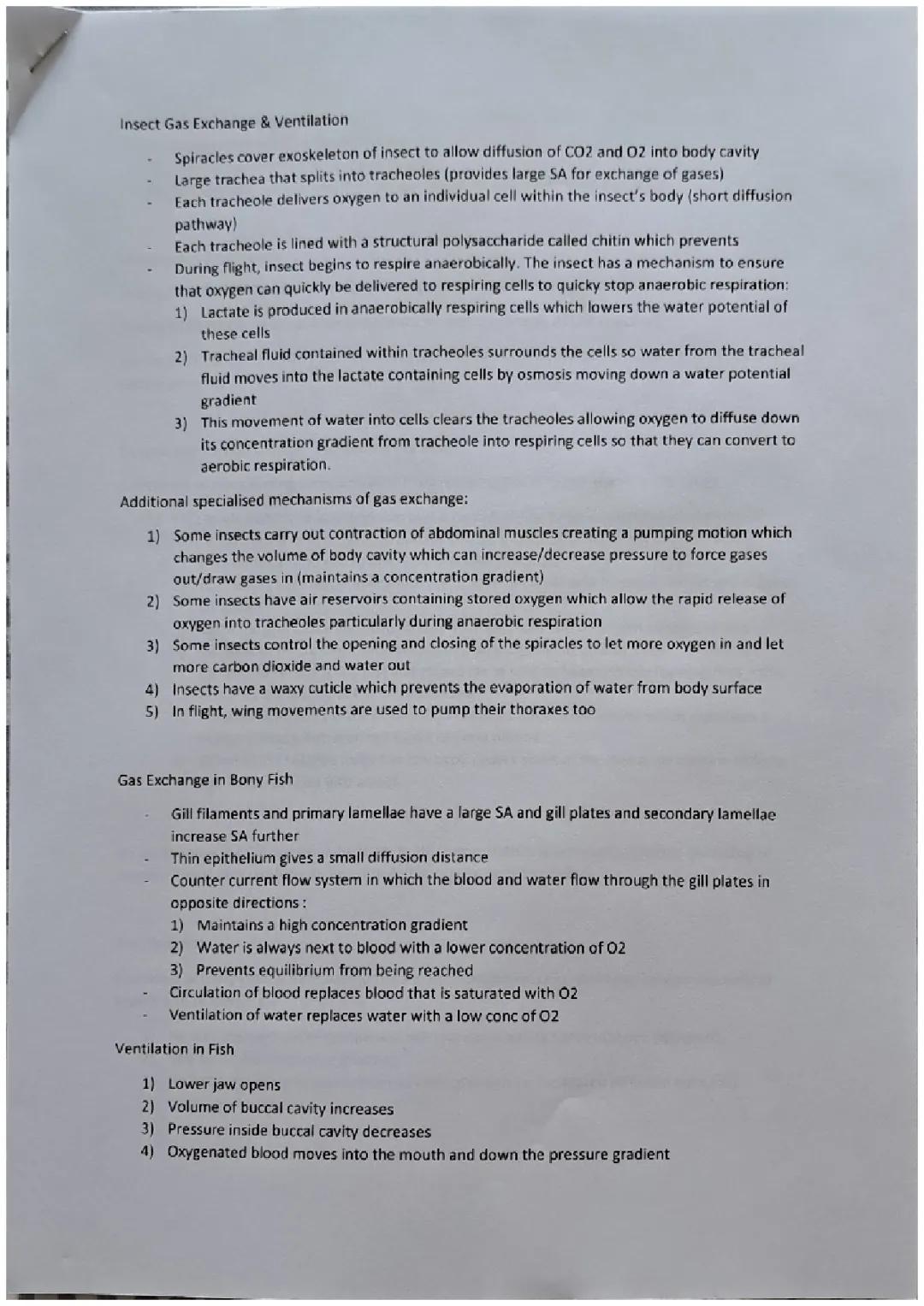 OCR A Module 3 Exchange & Transport