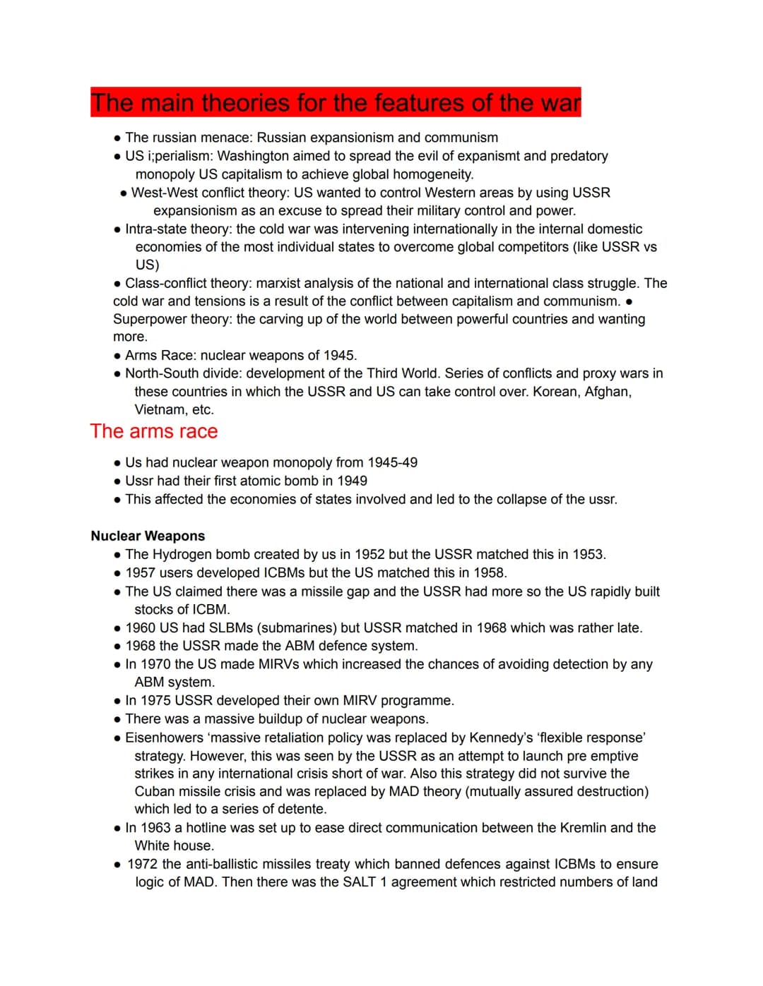 Cold War
Introduction that is universally used for your essay. Memorise it!!
The Cold war is a period of sustained political and military du