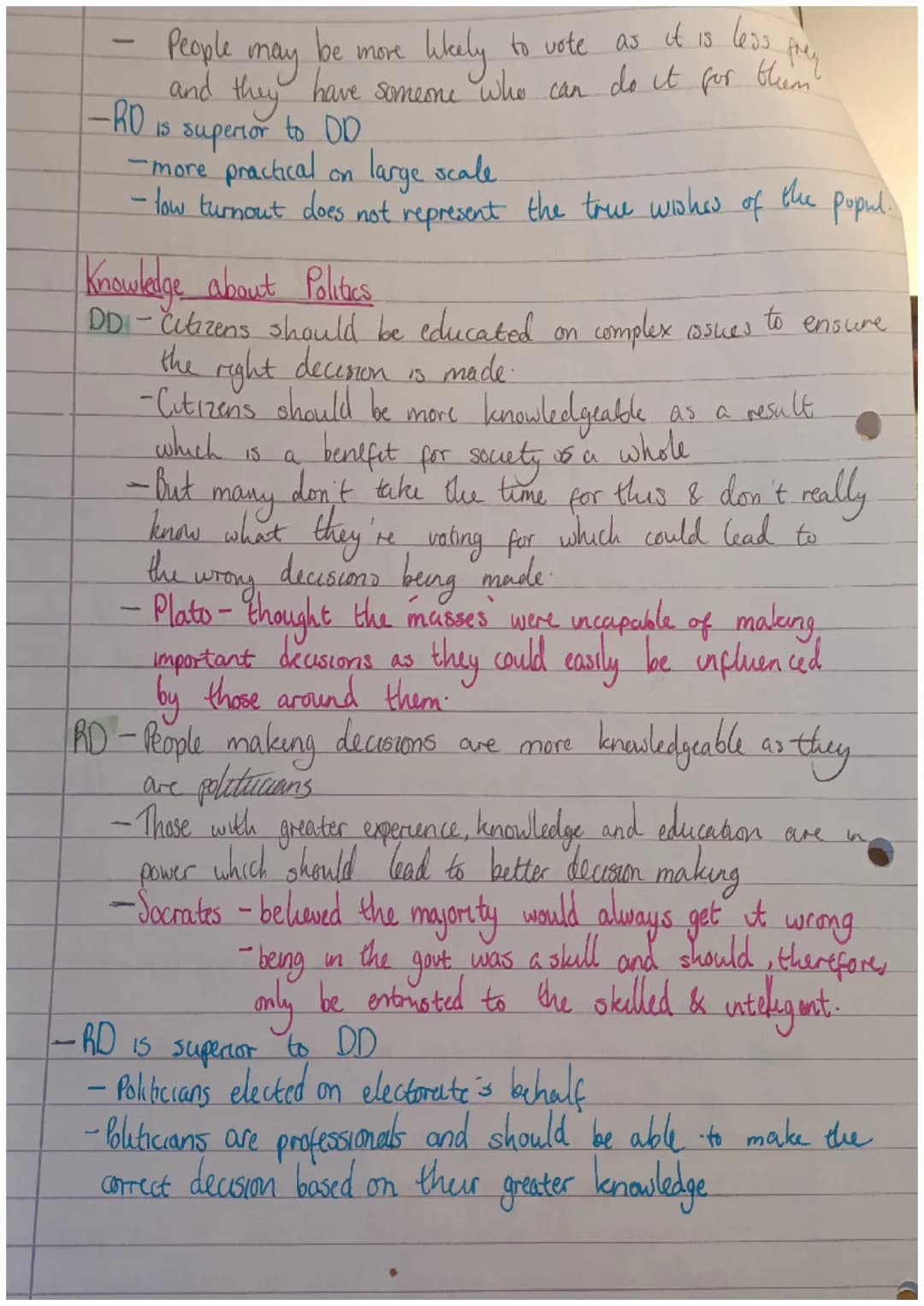 Democracy Essay
Q: The benefits of direct democracy are far superior to those for
representative democracy
Democracy is defined as 'rule by 