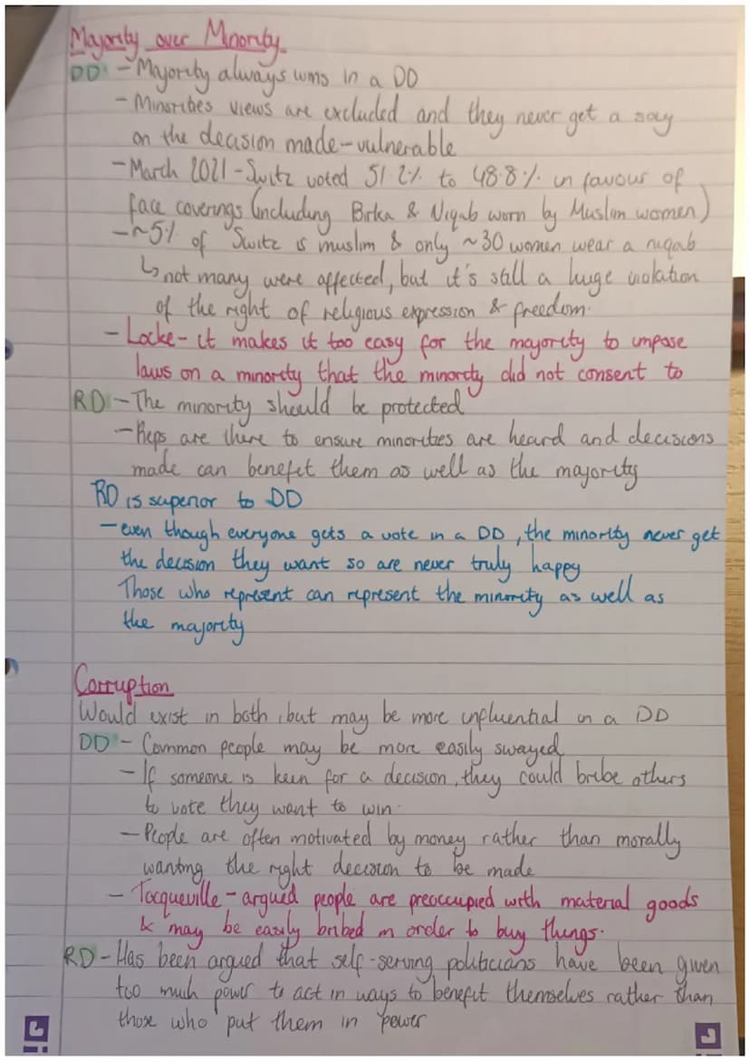 Democracy Essay
Q: The benefits of direct democracy are far superior to those for
representative democracy
Democracy is defined as 'rule by 