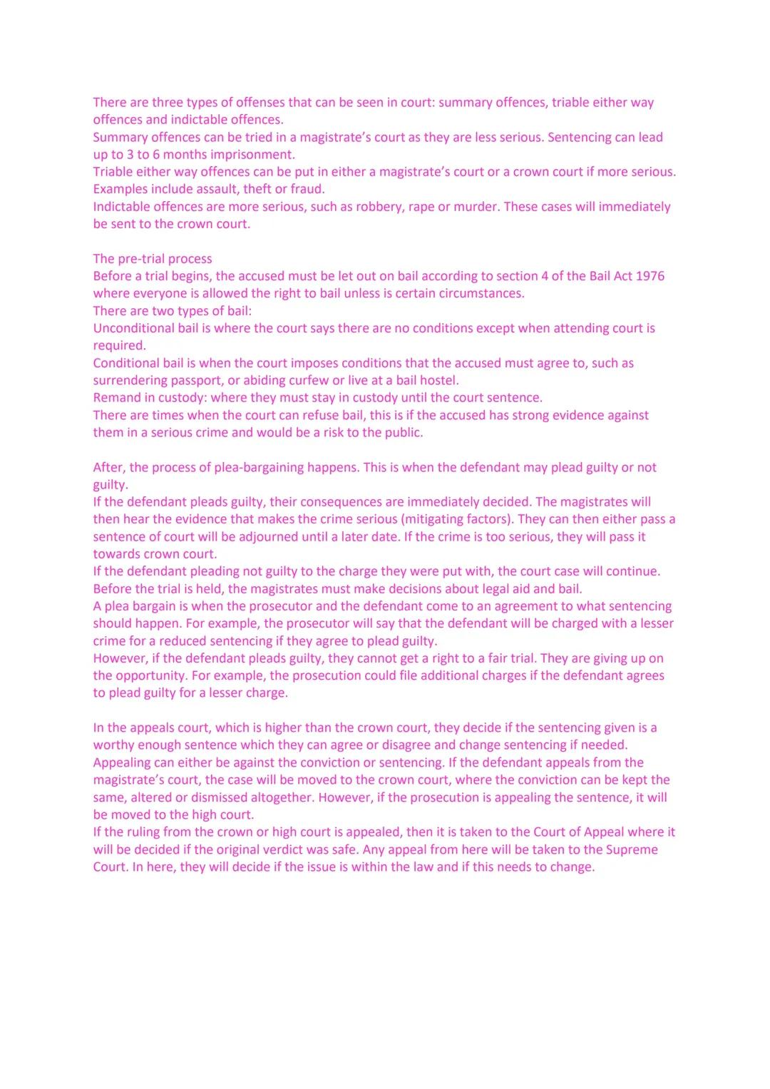 Describe trial processes