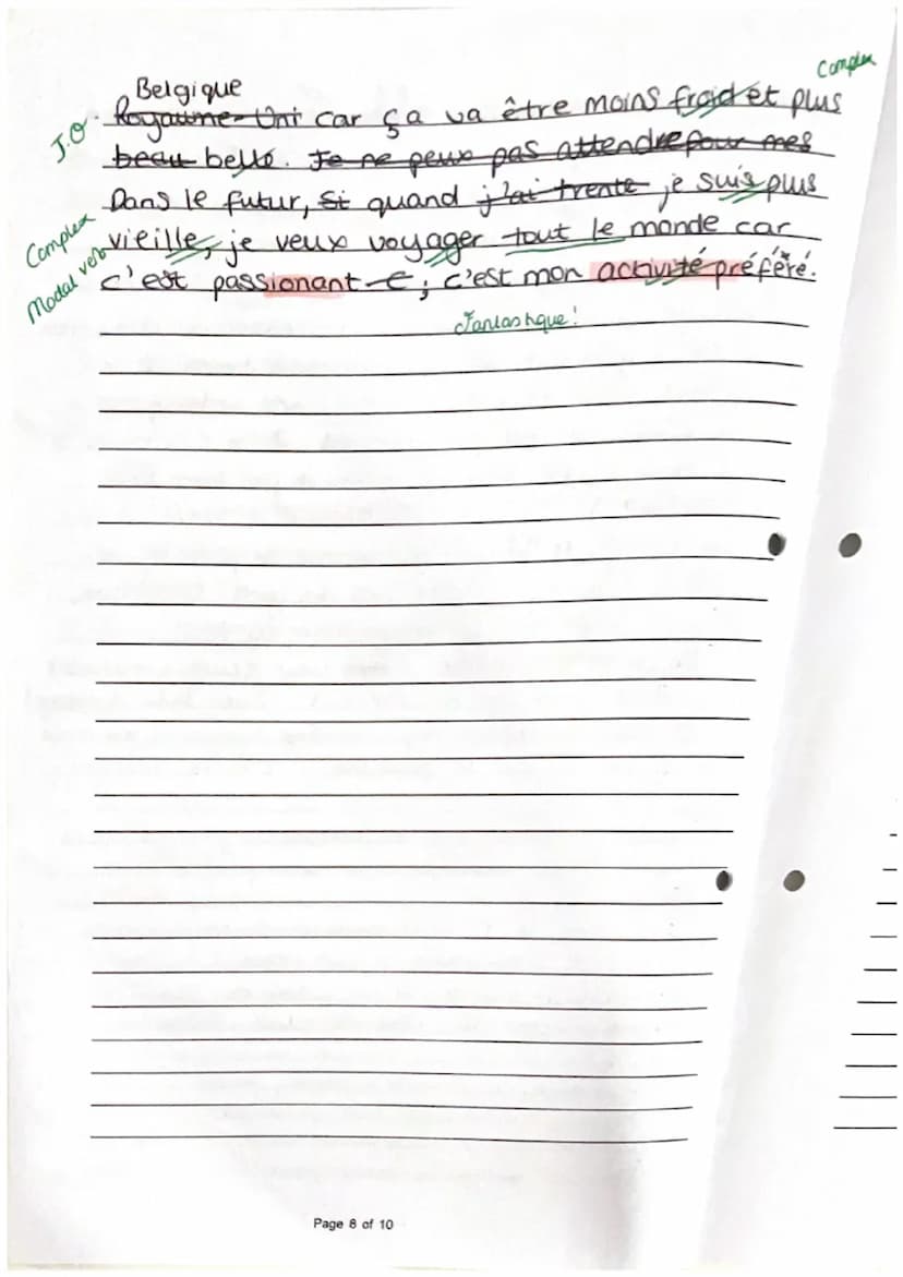 Pres.
tense
J.O.
Answer either Question 1.1 or Question 1.2. box You must not answer both of these questions
Gérondy
Reflexive
Either
Q1.1
V