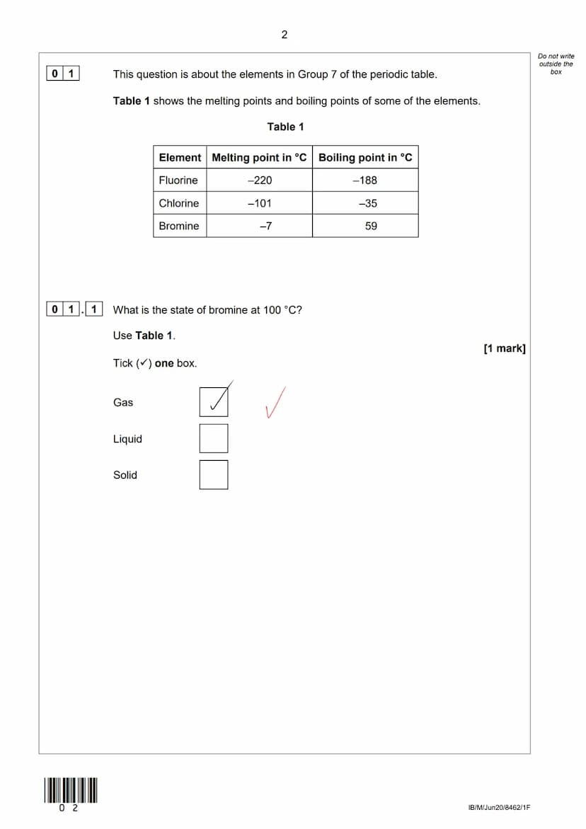 AQA
Please write clearly in block capitals.
Centre number
Surname
Forename(s)
Candidate signature
GCSE
CHEMISTRY
Foundation Tier
Le
I declar