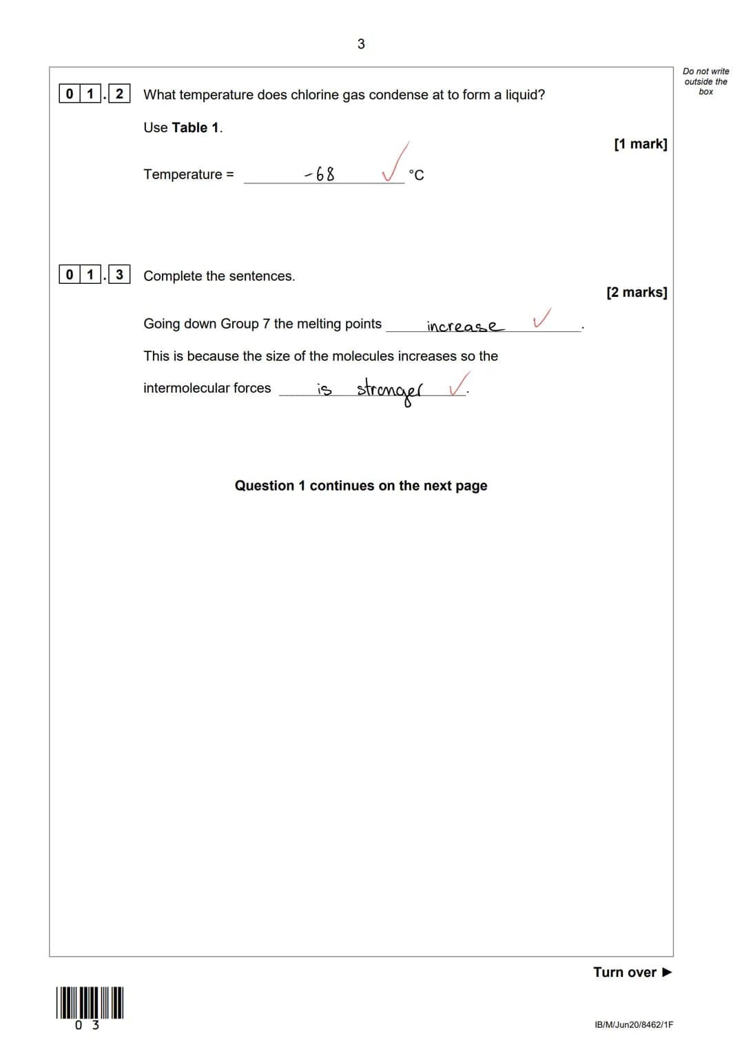 AQA
Please write clearly in block capitals.
Centre number
Surname
Forename(s)
Candidate signature
GCSE
CHEMISTRY
Foundation Tier
Le
I declar