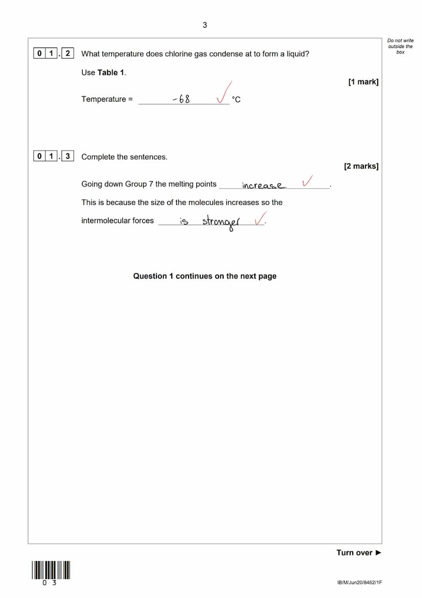 AQA
Please write clearly in block capitals.
Centre number
Surname
Forename(s)
Candidate signature
GCSE
CHEMISTRY
Foundation Tier
Le
I declar