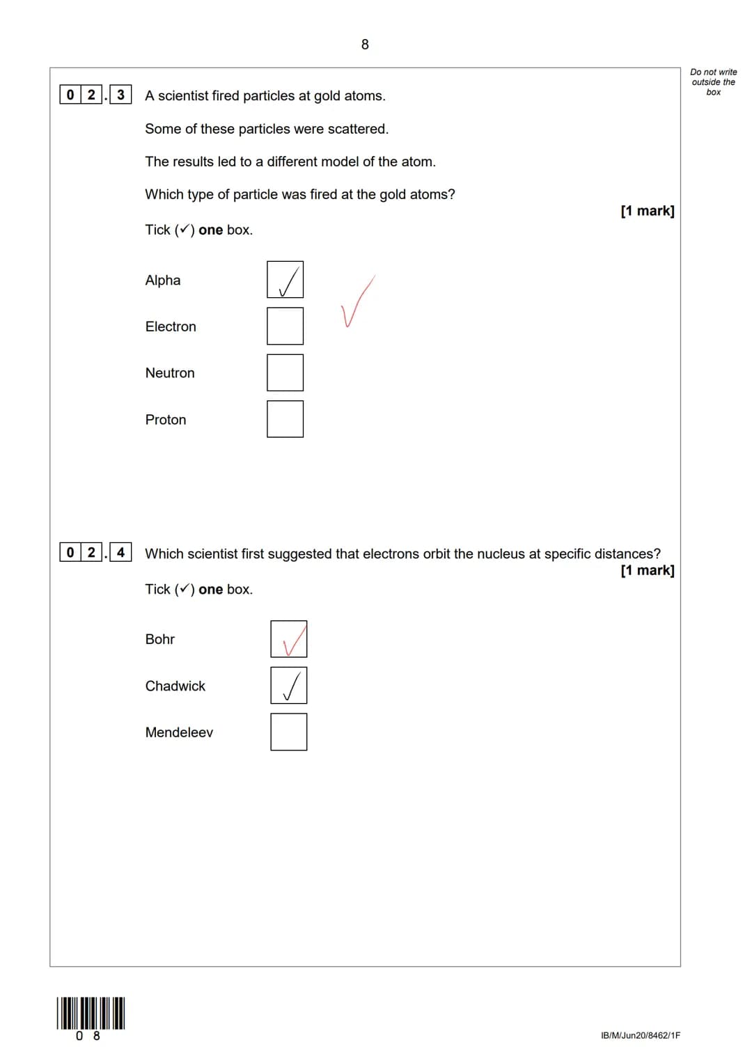 AQA
Please write clearly in block capitals.
Centre number
Surname
Forename(s)
Candidate signature
GCSE
CHEMISTRY
Foundation Tier
Le
I declar