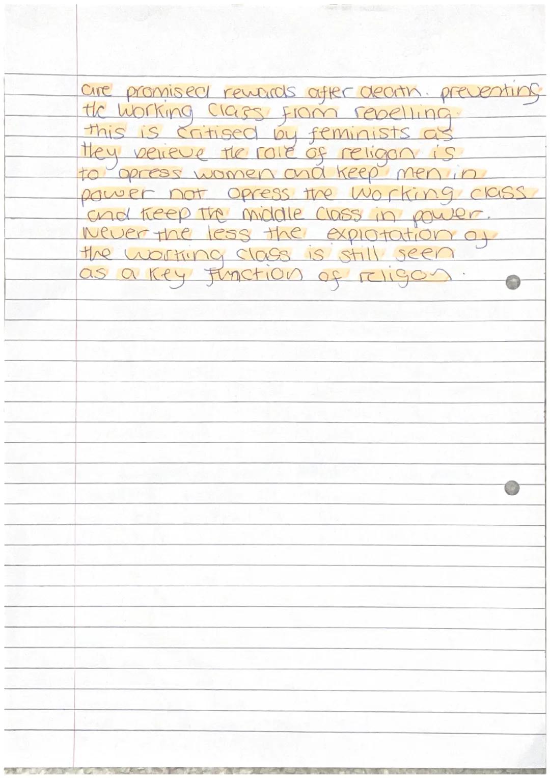 Aoi
A02
A03
Jamiee 10/10
Outline and explain Two functions.
of religon?

Feminists believe the role of religion is to
opress women and keep 