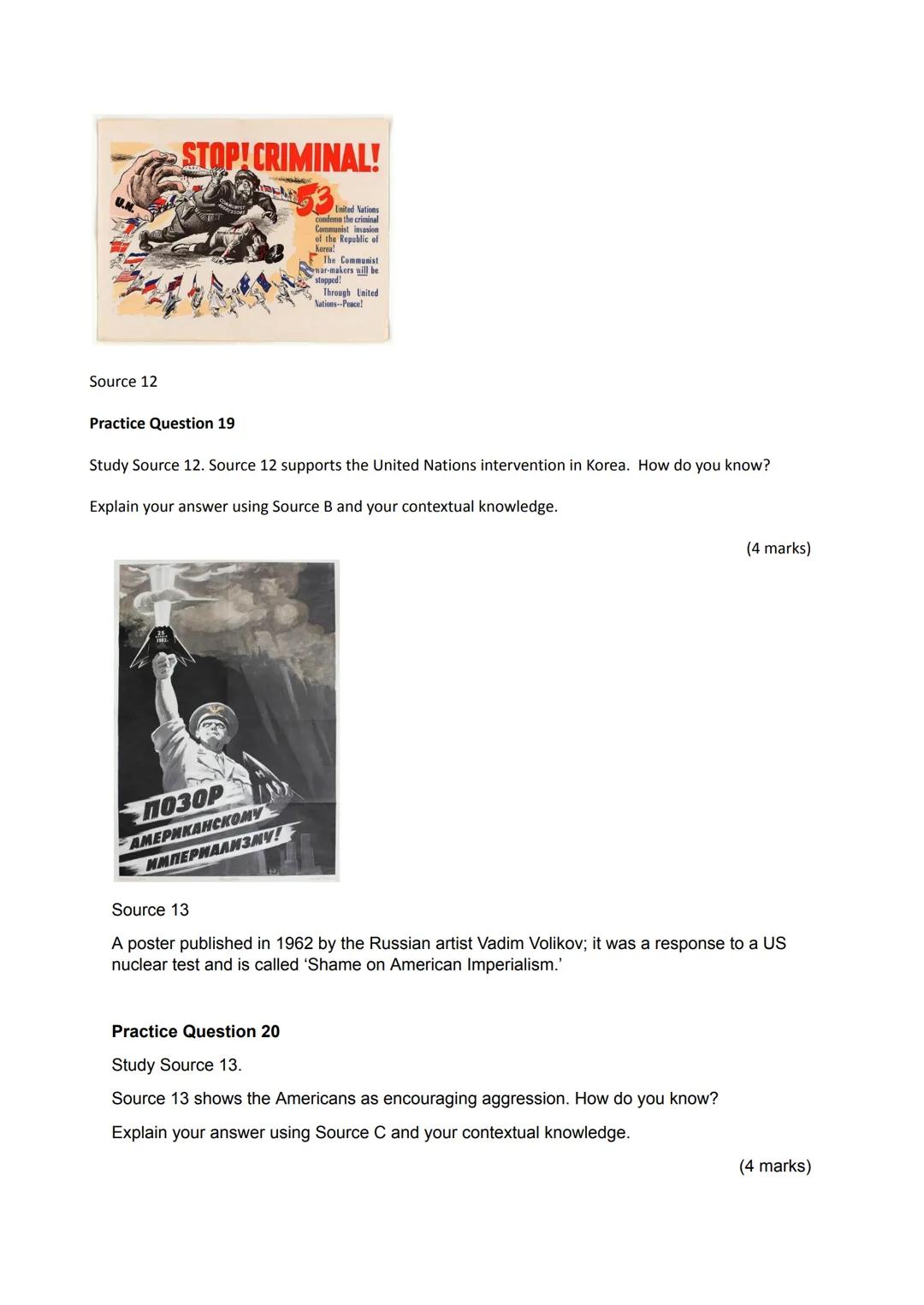 Conflict and Tension between
East and West, 1945-1972.
AQA History GCSE
Practice Questions
H NO ADMITTANCE
BY ORDER
EUROP
Source 1
A British
