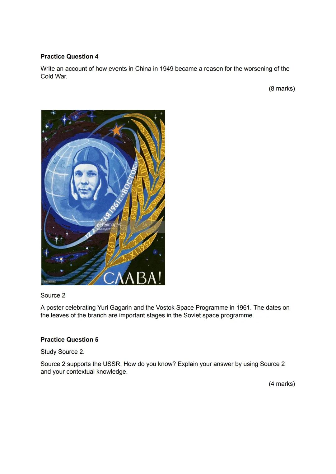 Conflict and Tension between
East and West, 1945-1972.
AQA History GCSE
Practice Questions
H NO ADMITTANCE
BY ORDER
EUROP
Source 1
A British