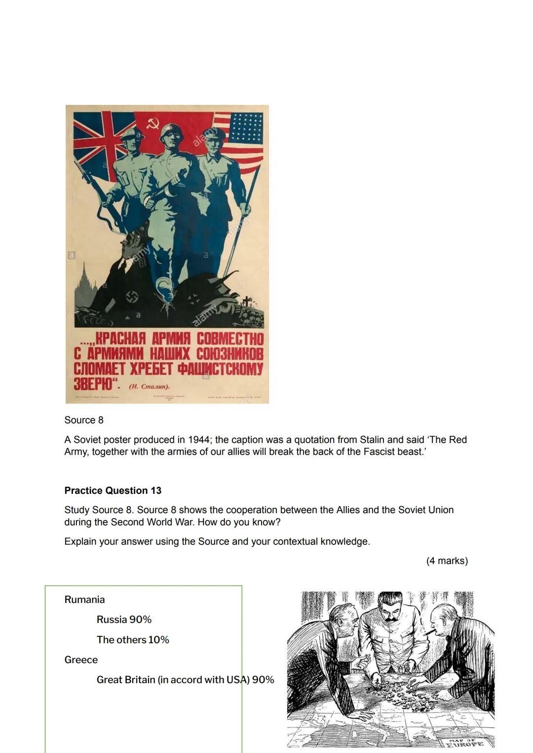 Conflict and Tension between
East and West, 1945-1972.
AQA History GCSE
Practice Questions
H NO ADMITTANCE
BY ORDER
EUROP
Source 1
A British