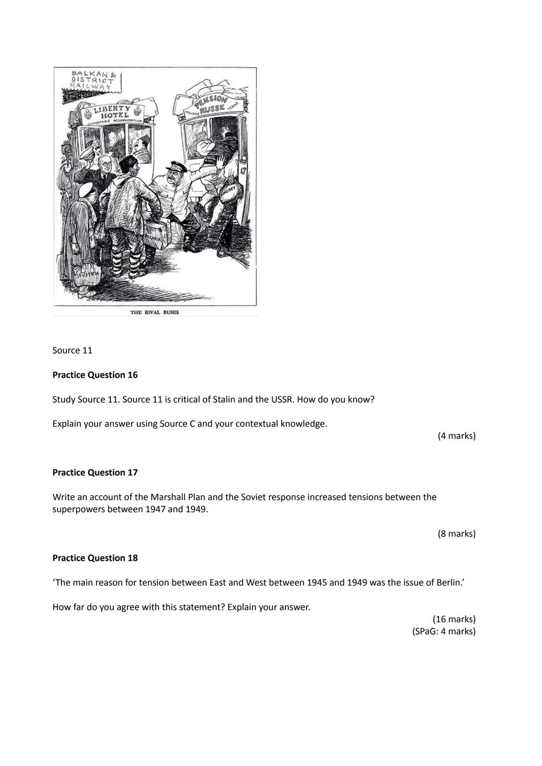 Conflict and Tension between
East and West, 1945-1972.
AQA History GCSE
Practice Questions
H NO ADMITTANCE
BY ORDER
EUROP
Source 1
A British