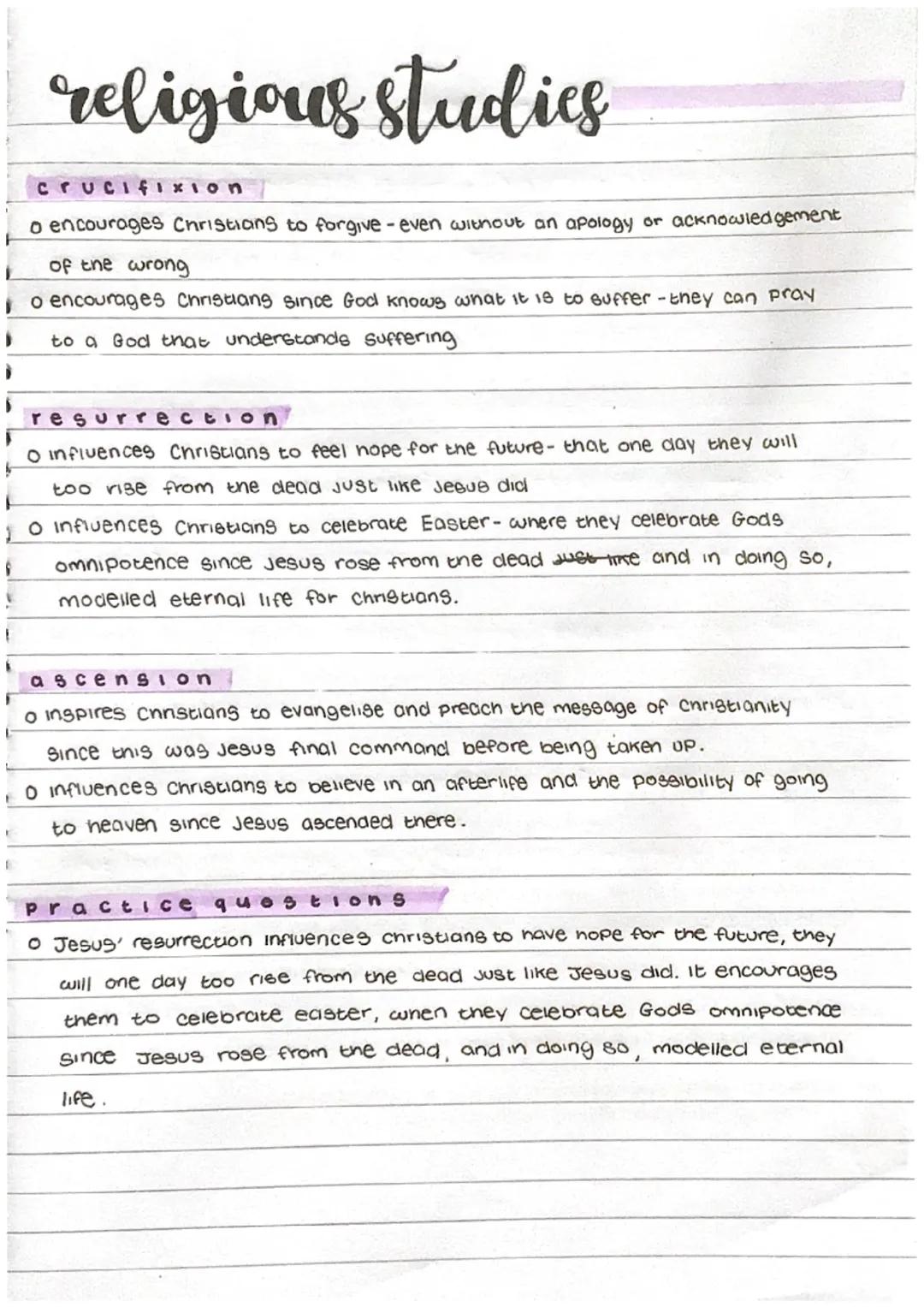 1
I
}
F
religious studies
E
crucifixion
o influences Christians to feel nope for the future- that one day they will
too rise from the dead j
