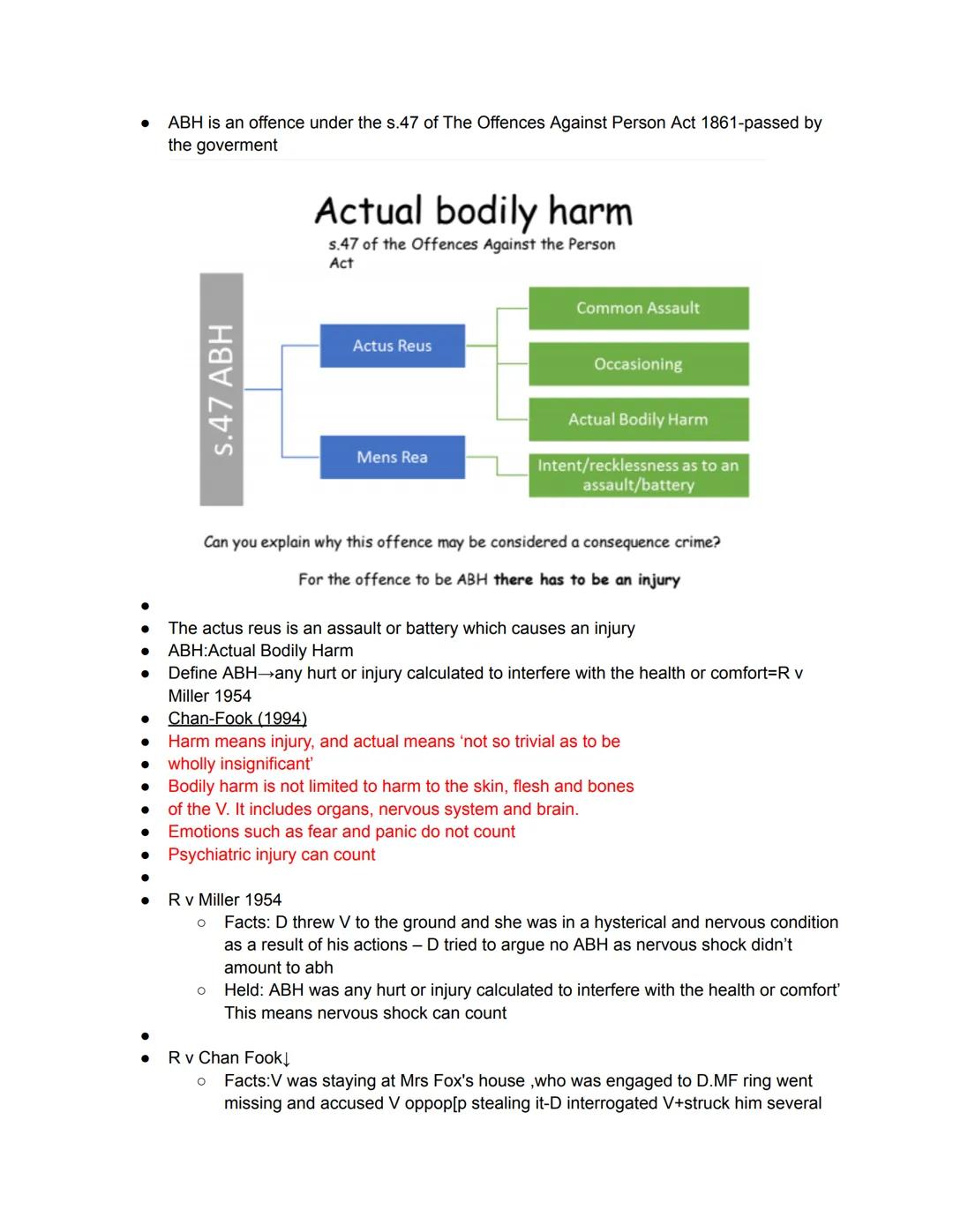 ●
●
●
●
●
●
●
Assault and Battery (s.39 Criminal Justice Act 1988)
ASSAULT-no force/no touching
What is the actus reus for assault?→an act o