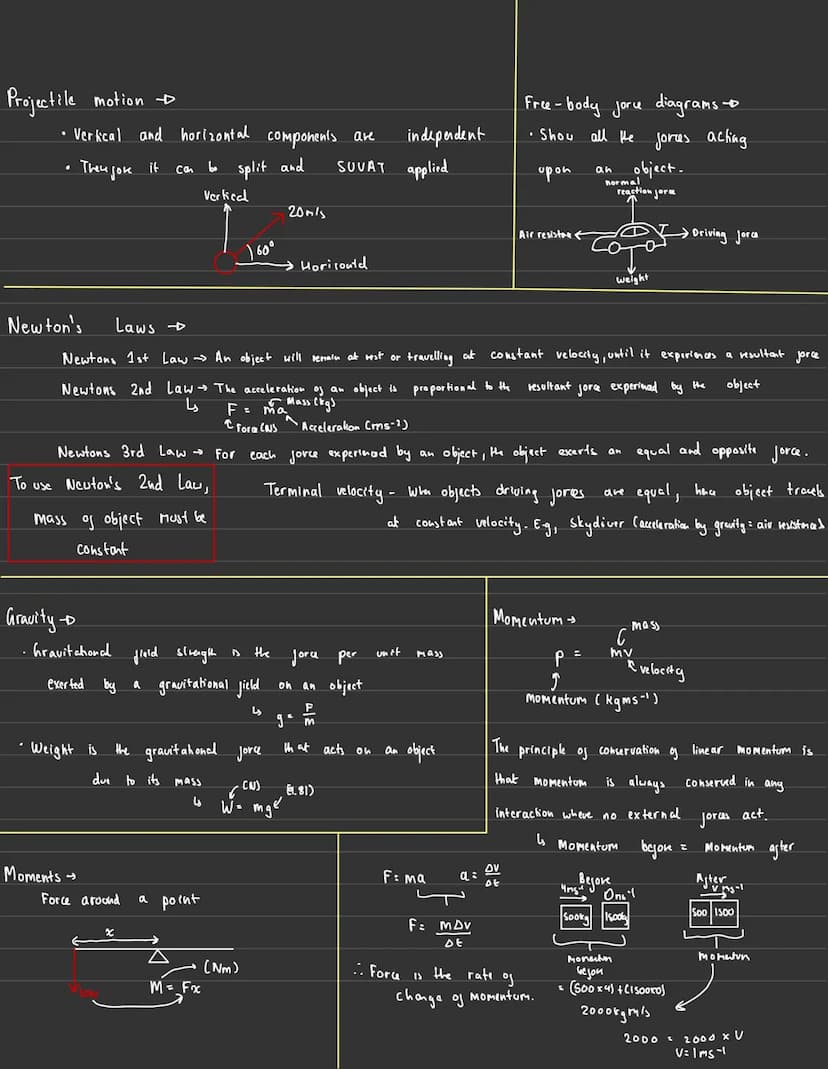 <h2 id="mechanics">Mechanics</h2>
<h3 id="suvatequations">SUVAT Equations</h3>
<p>The SUVAT equations are used to describe the motion of an 